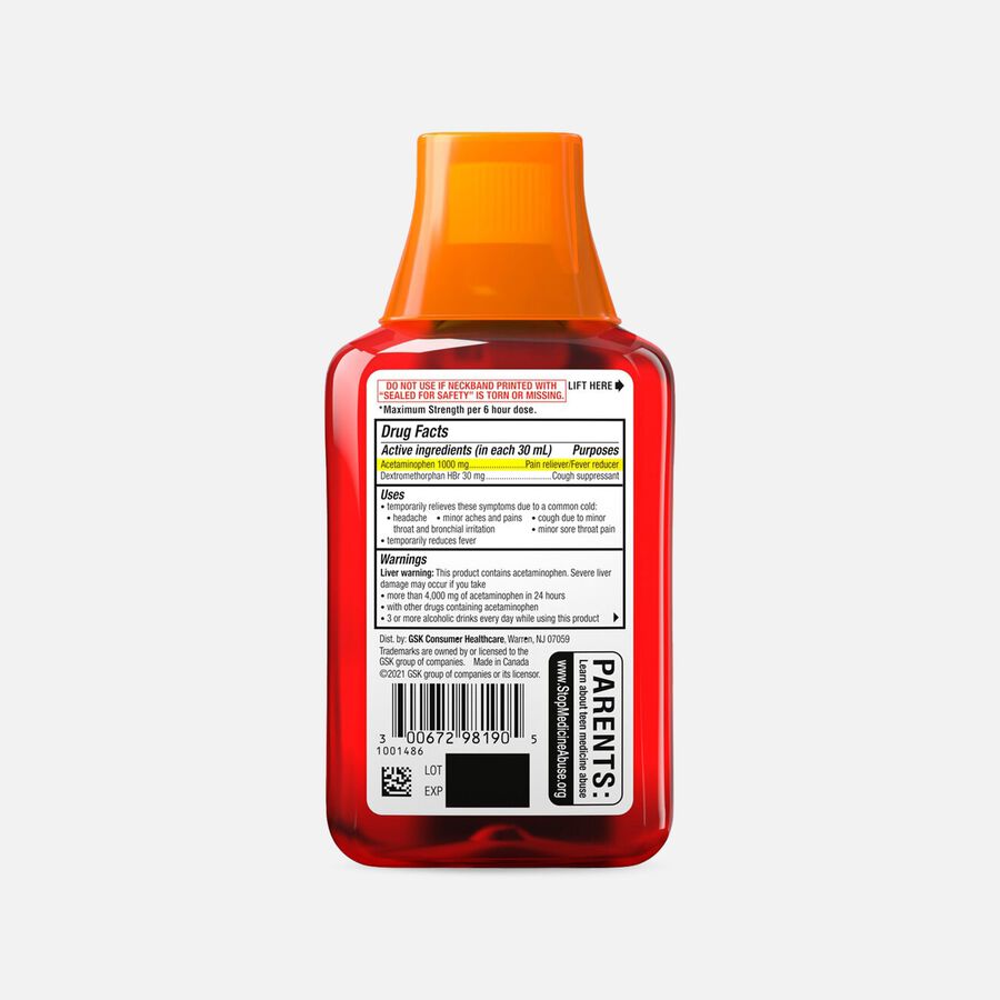 TheraFlu Max Strength Daytime Flu Relief Syrup, Honey Elderberry Flavor, 8.3 fl oz., , large image number 1