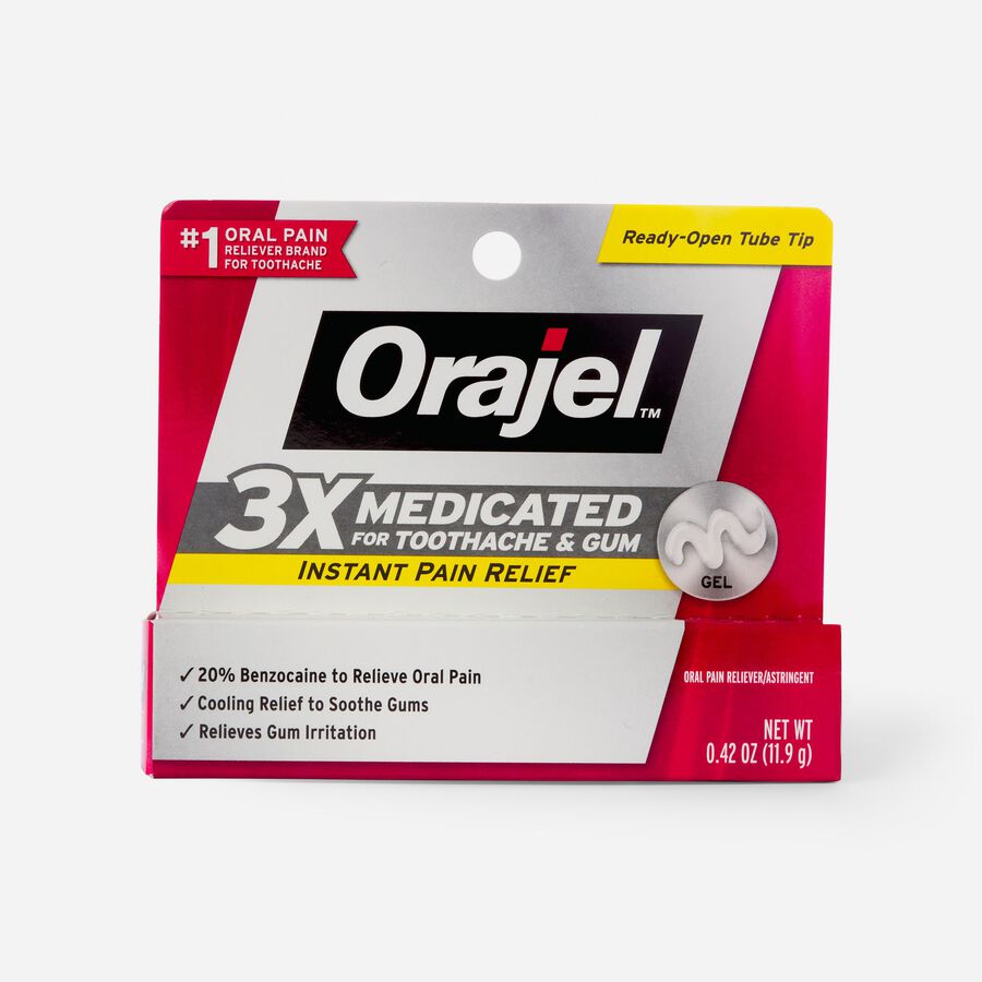 Orajel 3X Medicated Gel for Toothache and Gum, .42 oz., , large image number 0