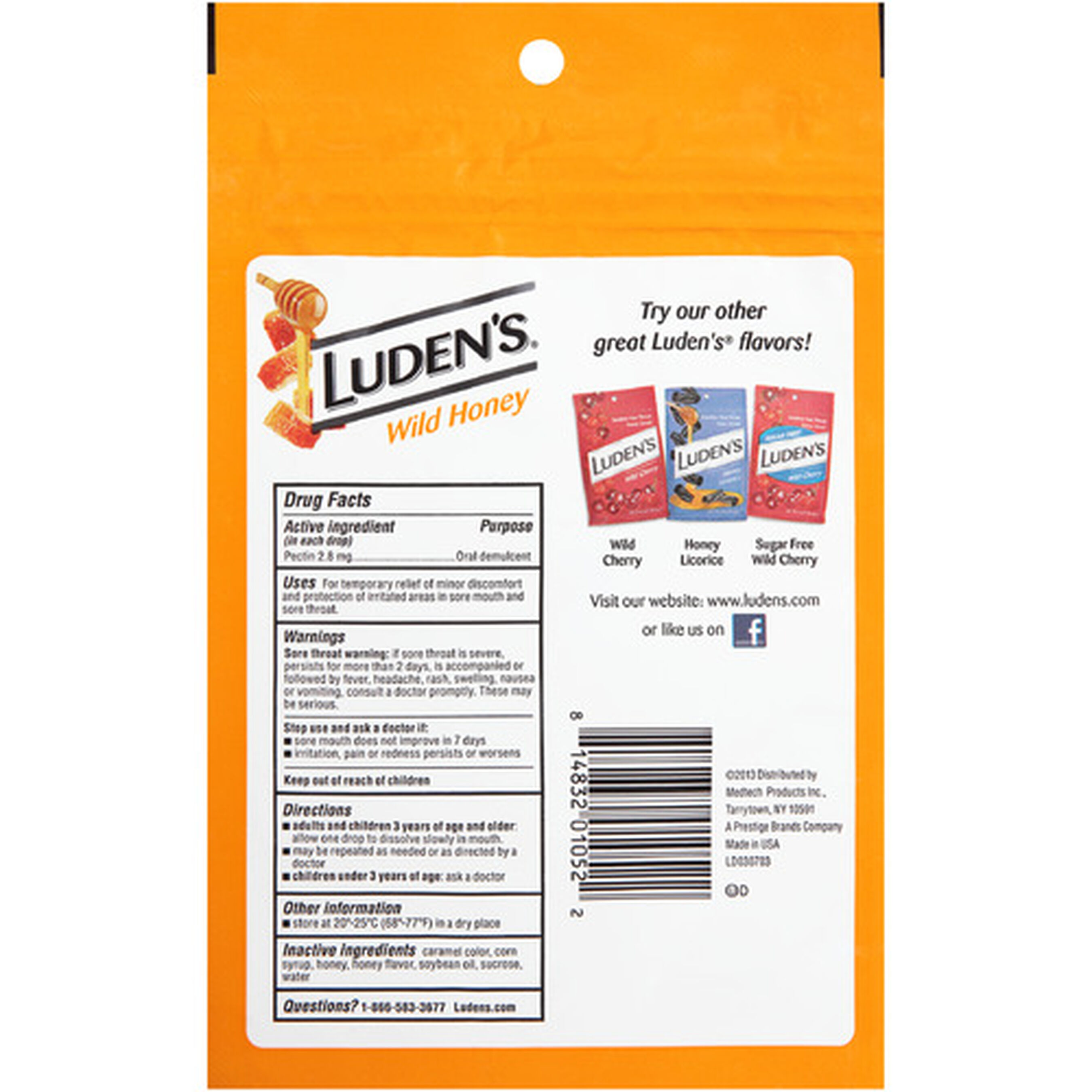Luden's Wild Honey Throat Drops, 30 ct.