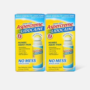 Aspercreme No Mess Roll-On with 4% Lidocaine, 2.5 fl oz. (2-Pack)