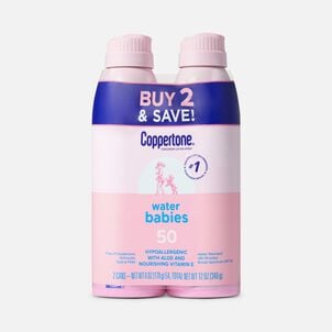 Coppertone Water Babies Sunscreen Spray SPF 50, 6 oz. - Twin Pack