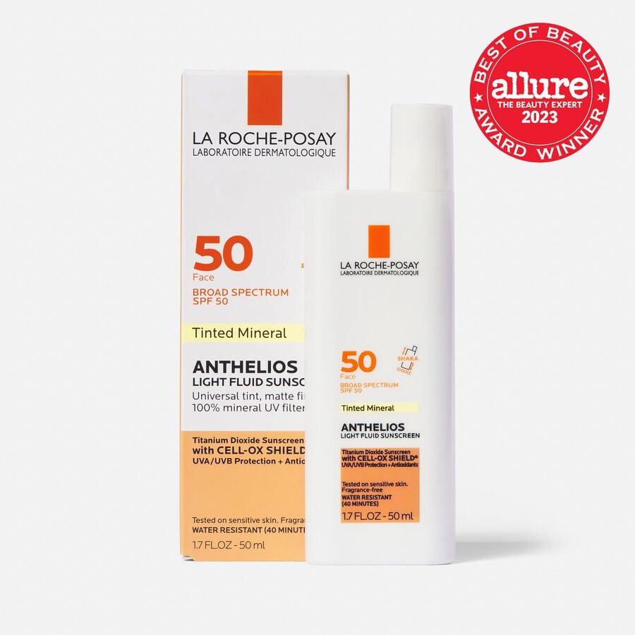 La Roche-Posay Mineral Anthelios Light Fluid Sunscreen for Face, Tinted, SPF 50, 1.7 oz., Tinted, large image number 0