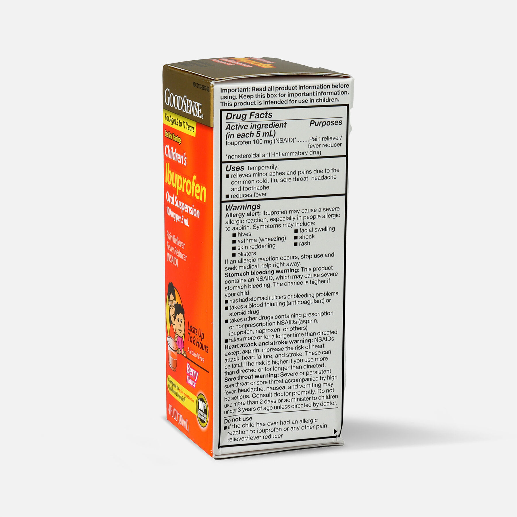 GoodSense® Children's Ibuprofen 100mg Oral Suspension, 4 fl oz