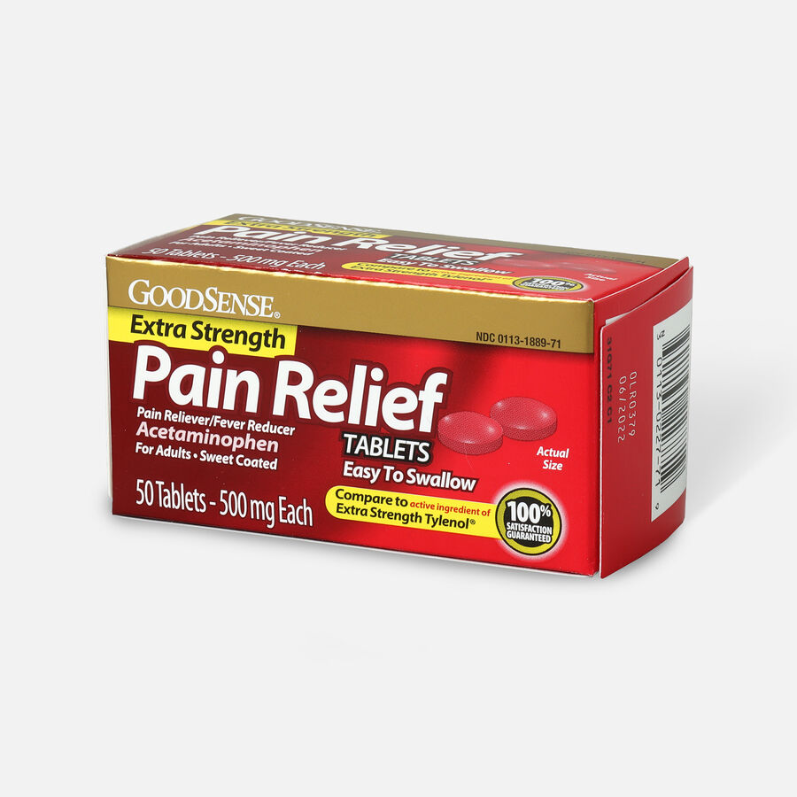 GoodSense® Pain Relief 500 mg Sweet Coated Easy to Swallow Tablet, 50 ct., , large image number 2