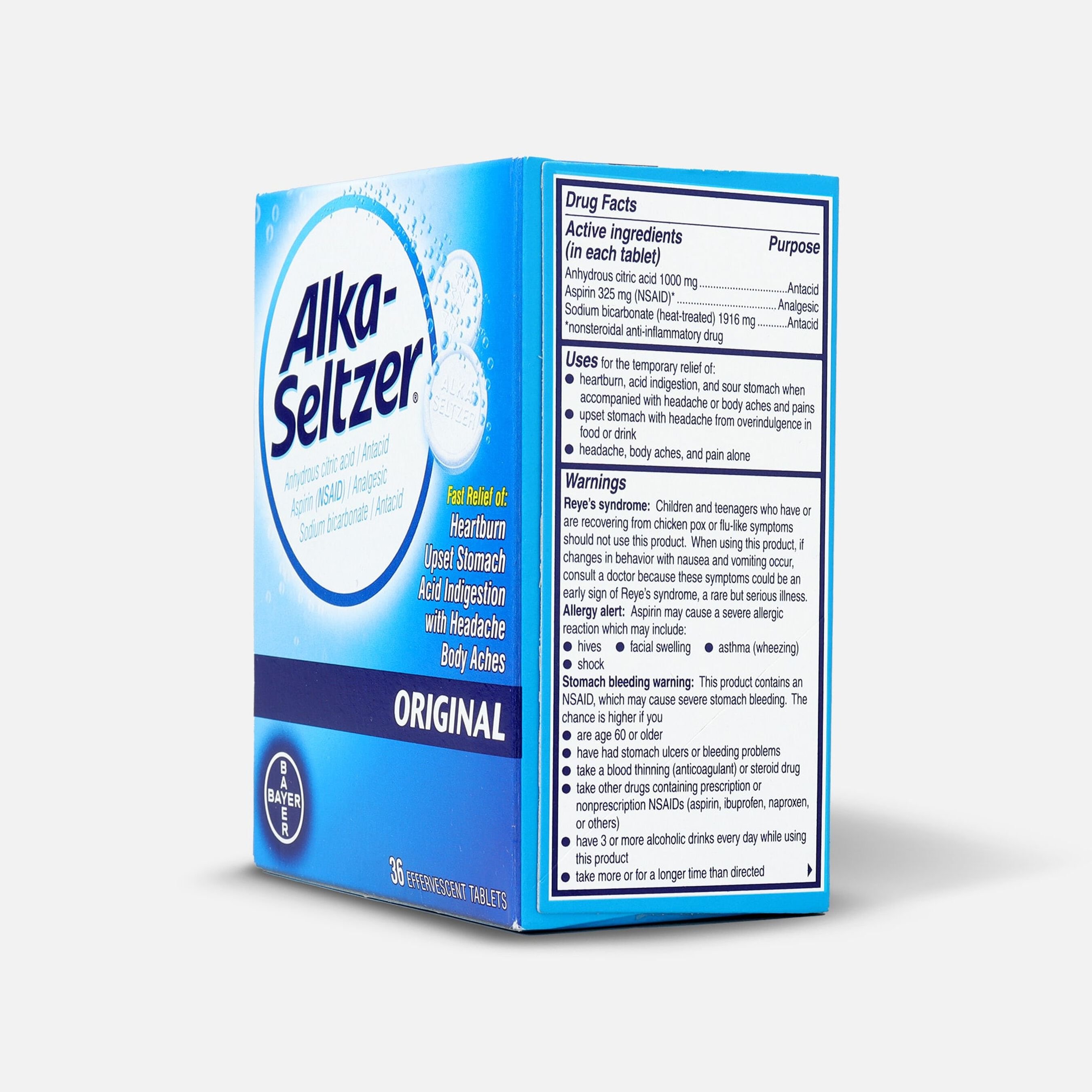 FSA Eligible AlkaSeltzer Original with Aspirin 36 ct. FSA Store