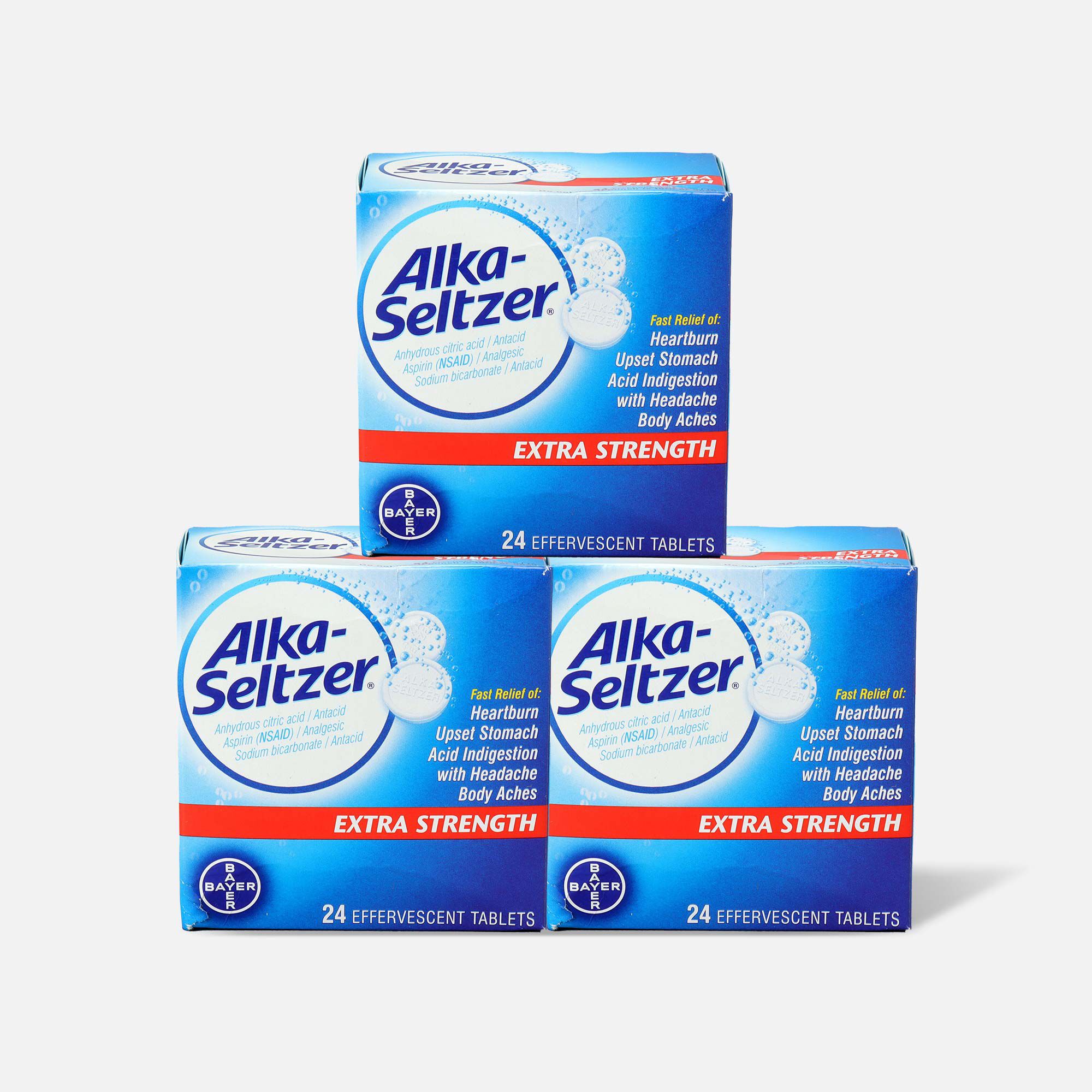 FSA Eligible | Alka-Seltzer Effervescent Tablets, Extra Strength, 24 Ct ...