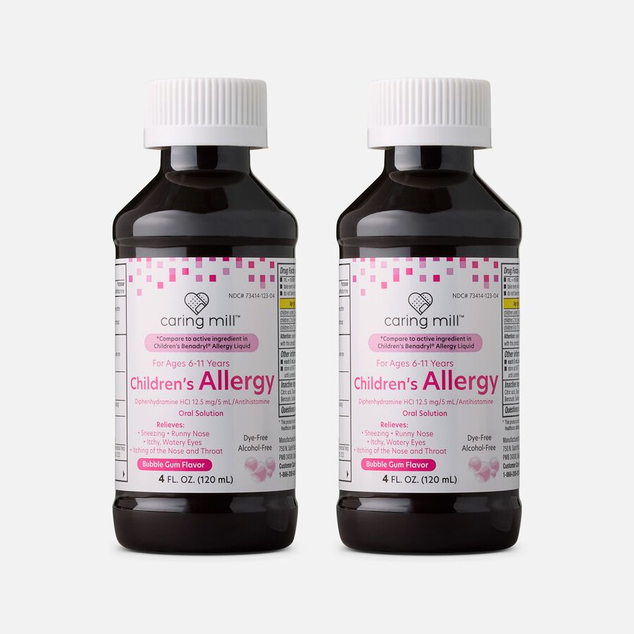 Caring Mill&trade; Children's Allergy Dye-Free Bubblegum Liquid 4 oz. (2-Pack), , large image number 0