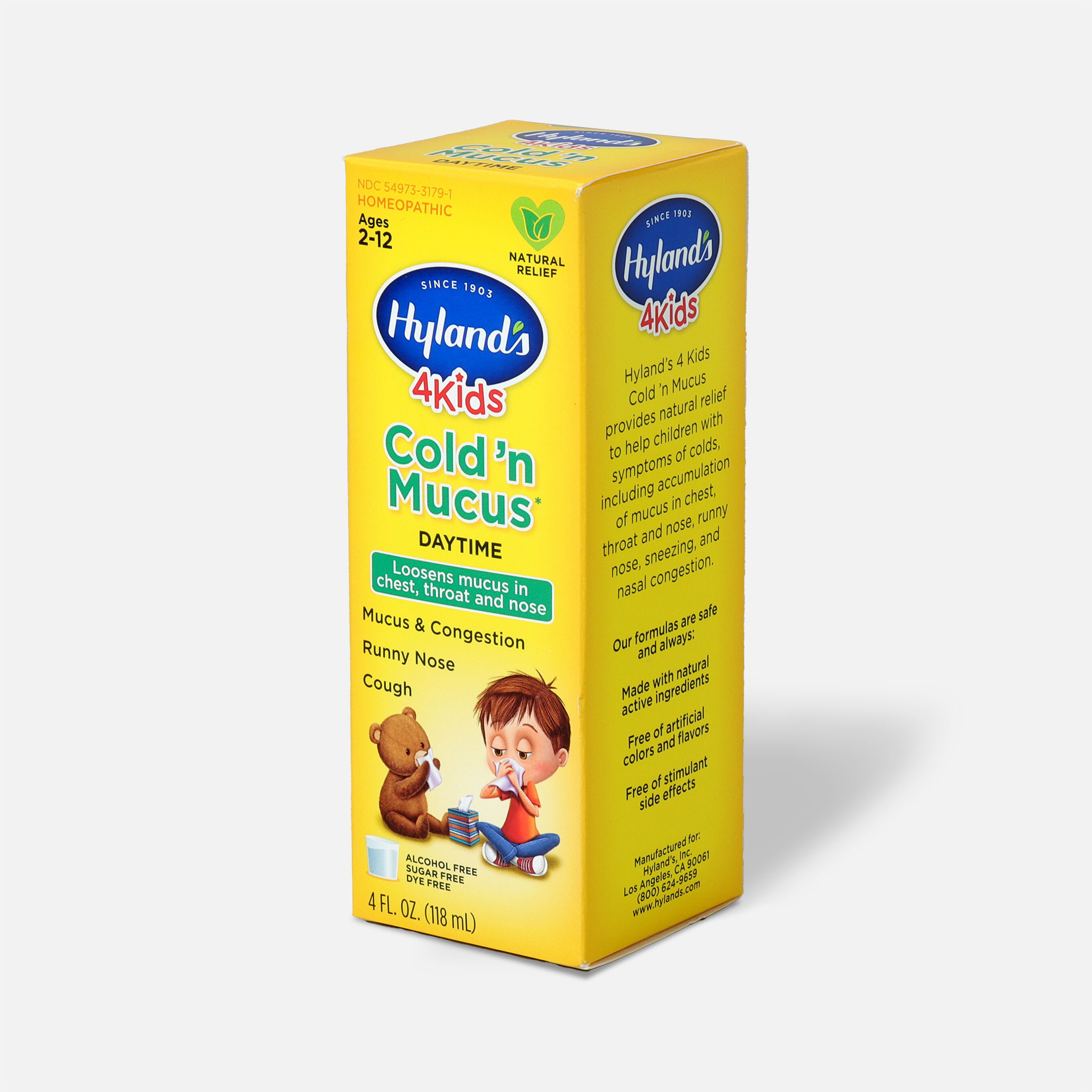 Hyland's 4 Kids Cold 'n Mucus, Daytime, 4 oz