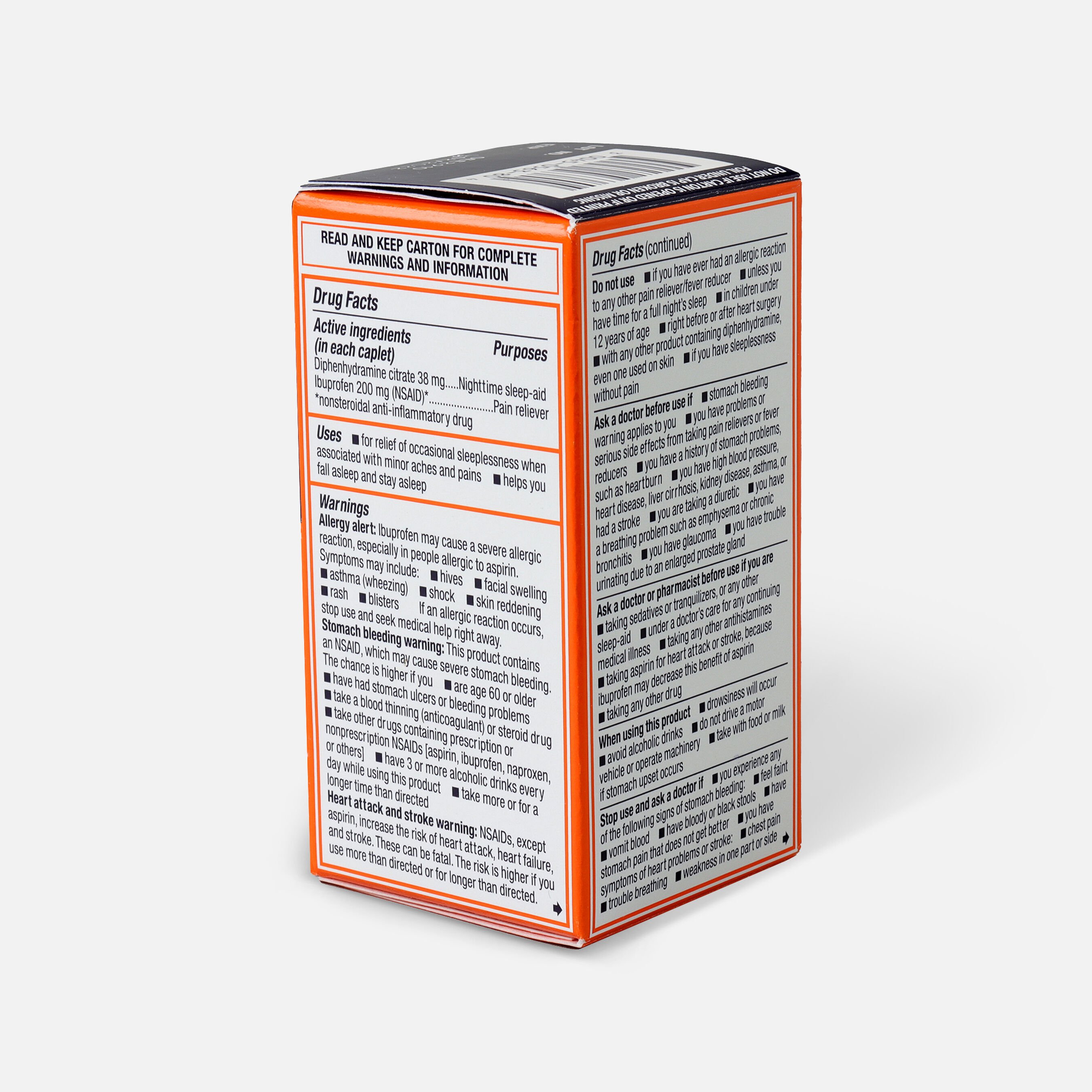 FSA Eligible Motrin PM Pain Reliever/Nighttime SleepAid Coated Caplets