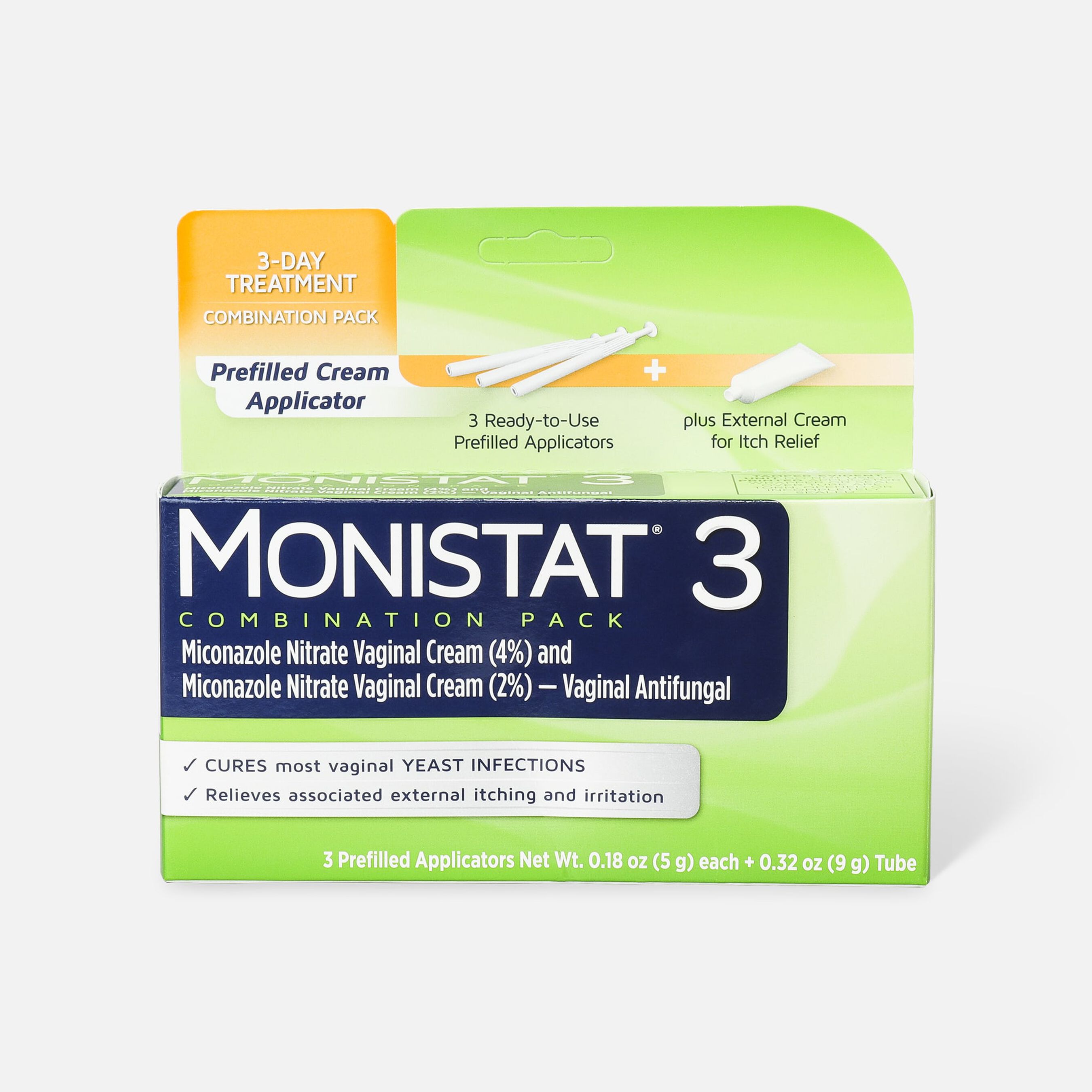 Monistat 3, Cure and Itch Relief, Prefilled Cream