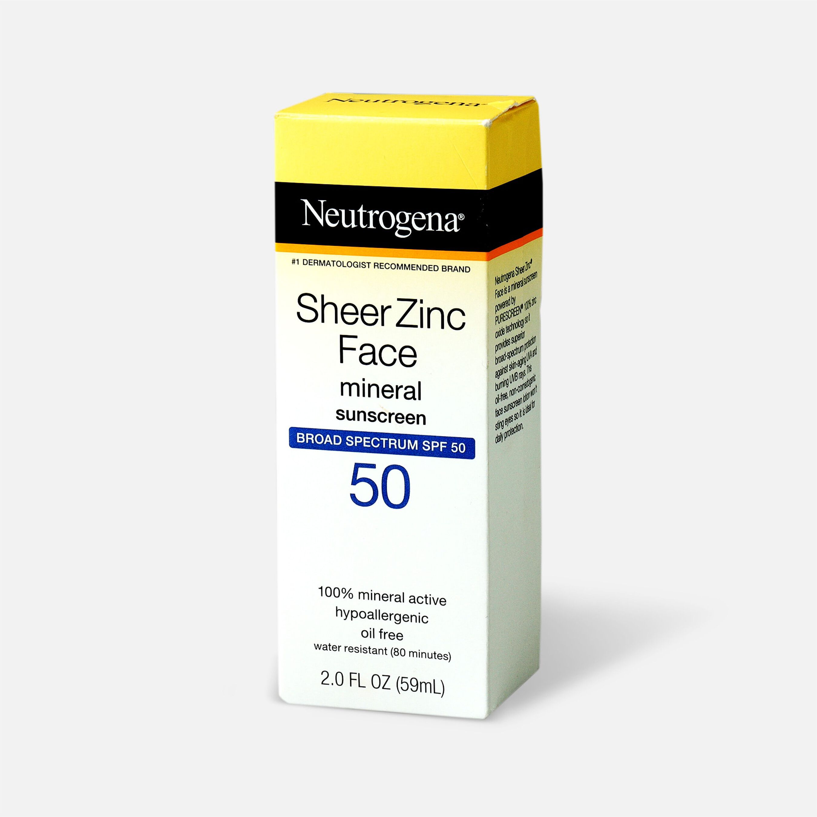 Neutrogena SHEER ZINC™ Face DryTouch Sunscreen, Broad Spectrum, SPF 50