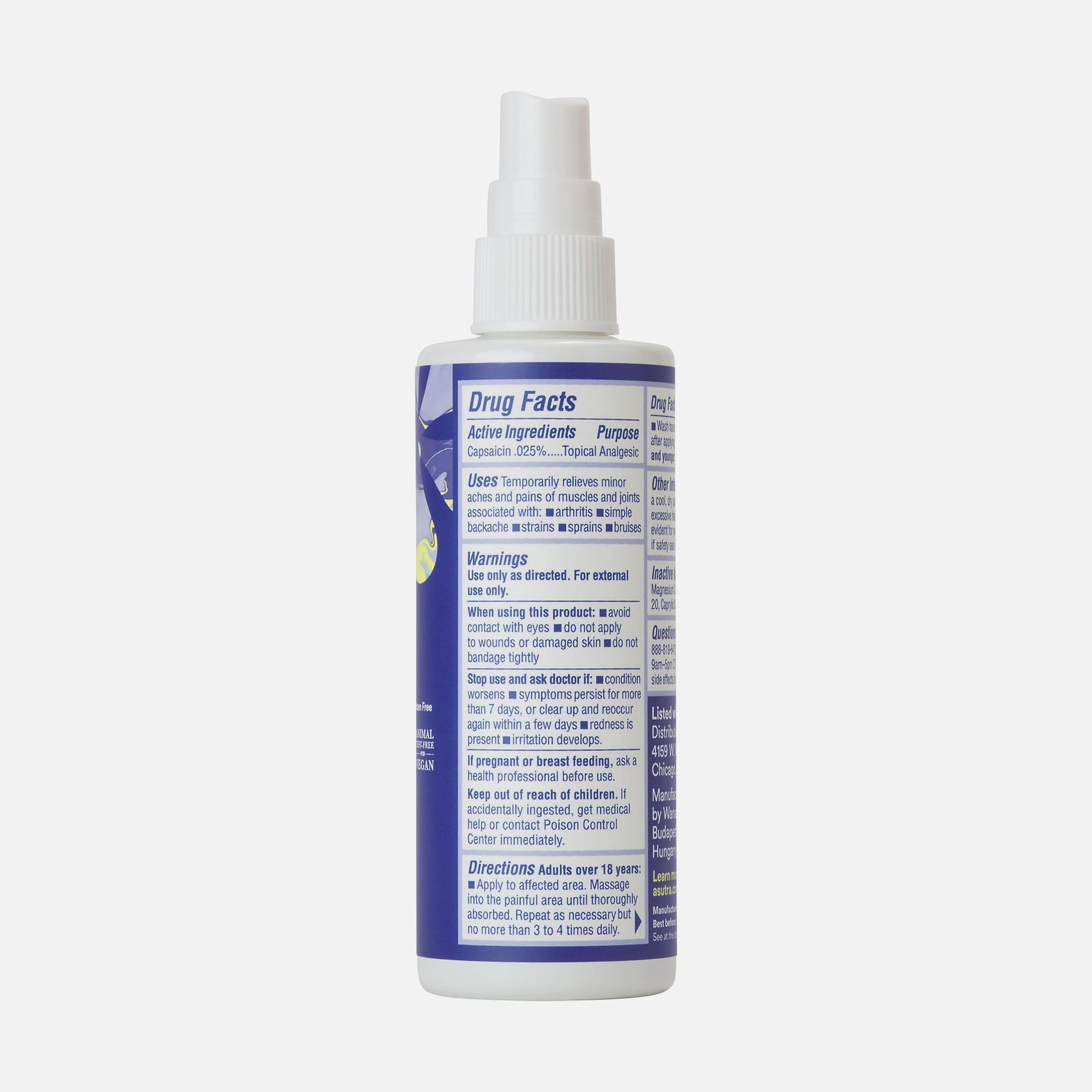 FSA Eligible Asutra Spray Pain Away Magnesium Oil with Capsaicin FSA