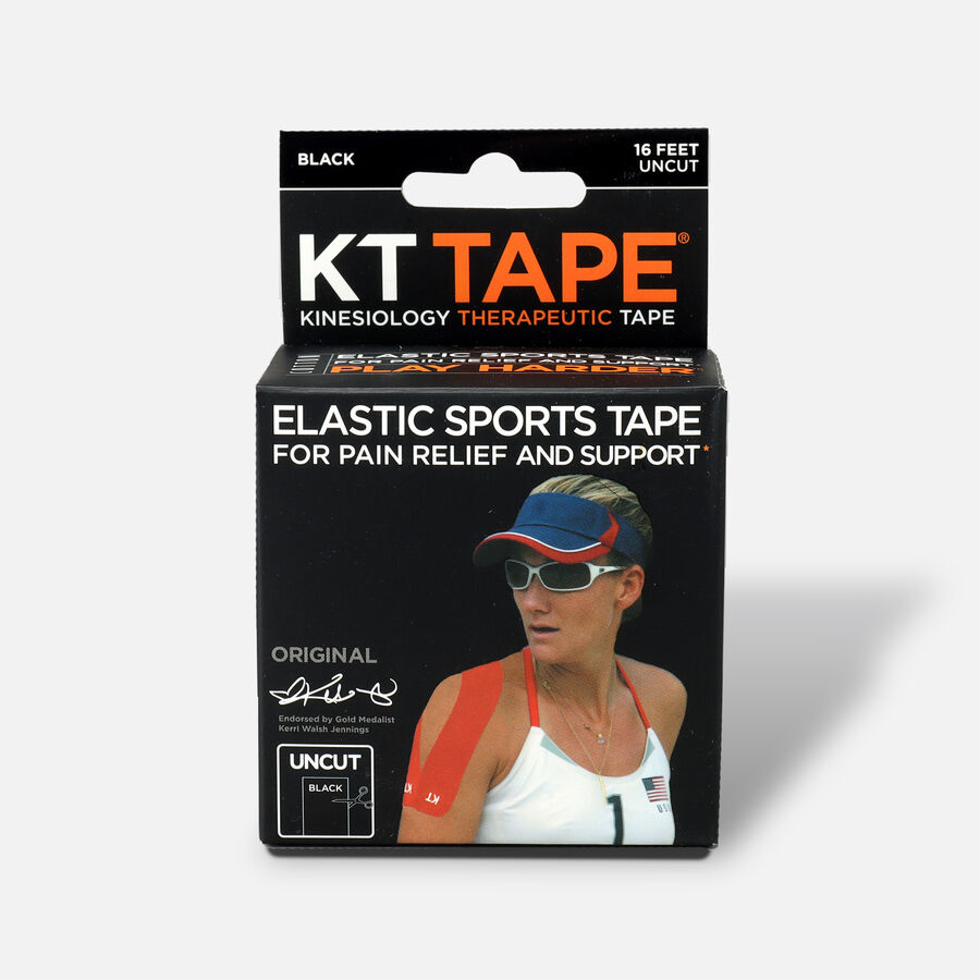 KT Tape Pro Uncut 16 ft roll, Black, Black, large image number 0