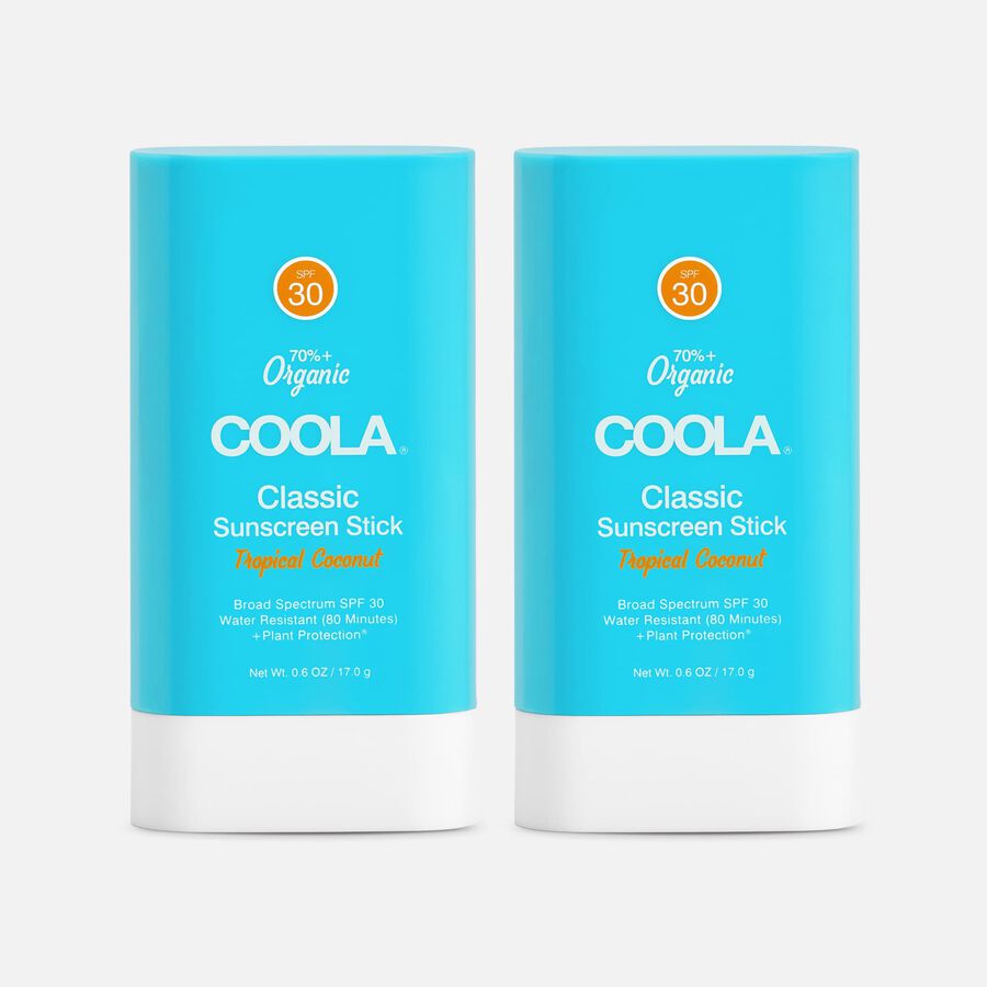 COOLA Classic Organic Sunscreen Face & Body Stick SPF 30 Tropical Coconut (2-Pack), , large image number 0