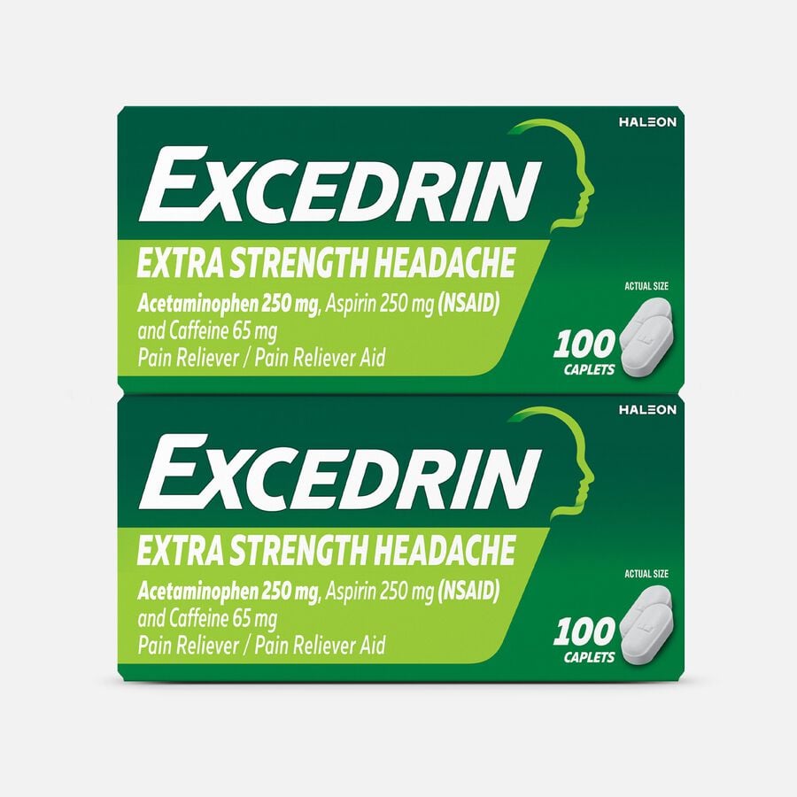 Excedrin Extra Strength Caplets, 100 ct. (2-Pack), , large image number 0