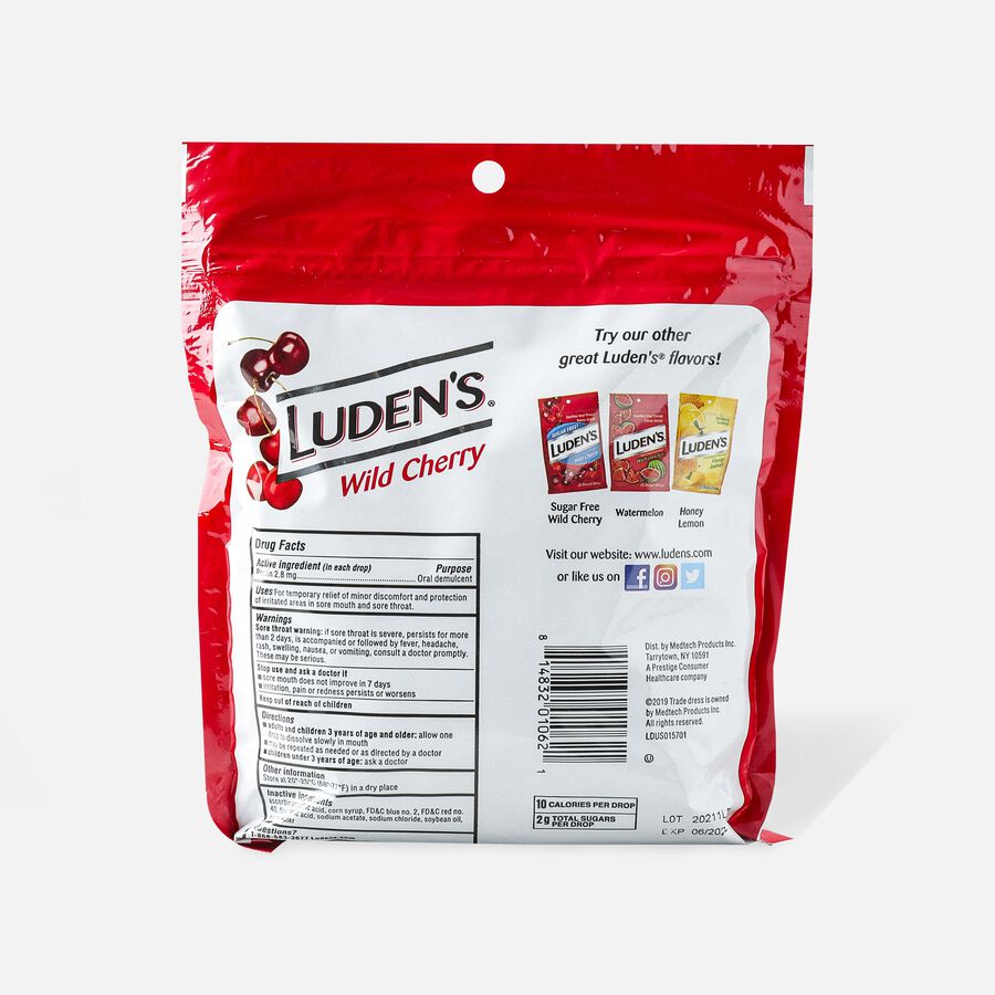 Luden's Wild Cherry Throat Drops, 90 ct., , large image number 1