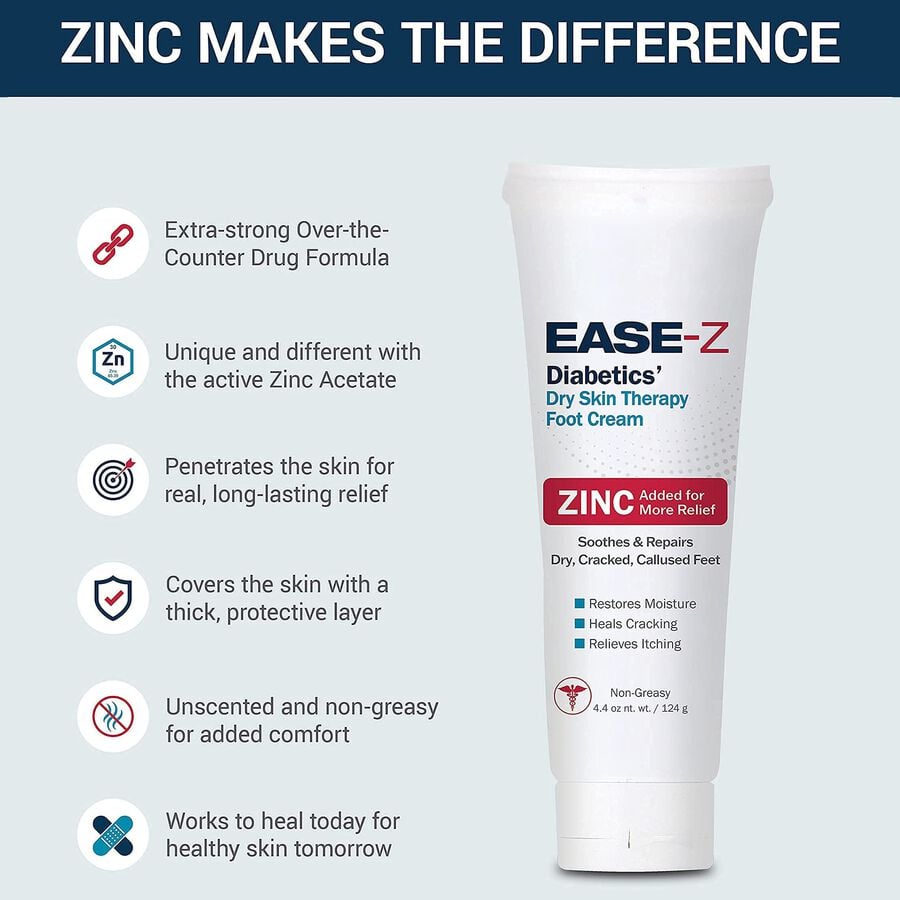 EASE-Z Diabetics' Dry Skin Therapy Foot Cream, 4.4 oz., , large image number 2