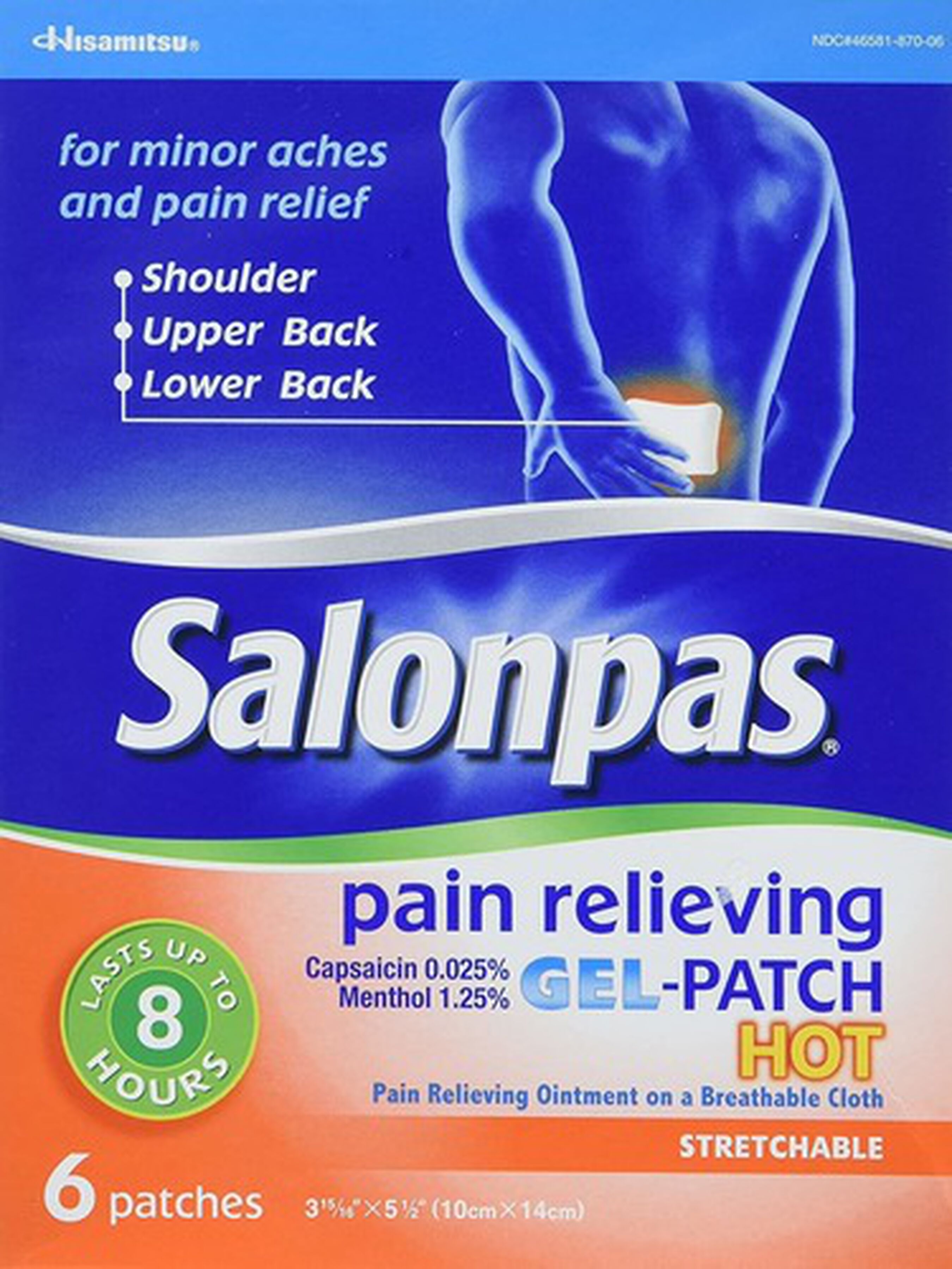 Salonpas Hot Gel Patch, 6 ct