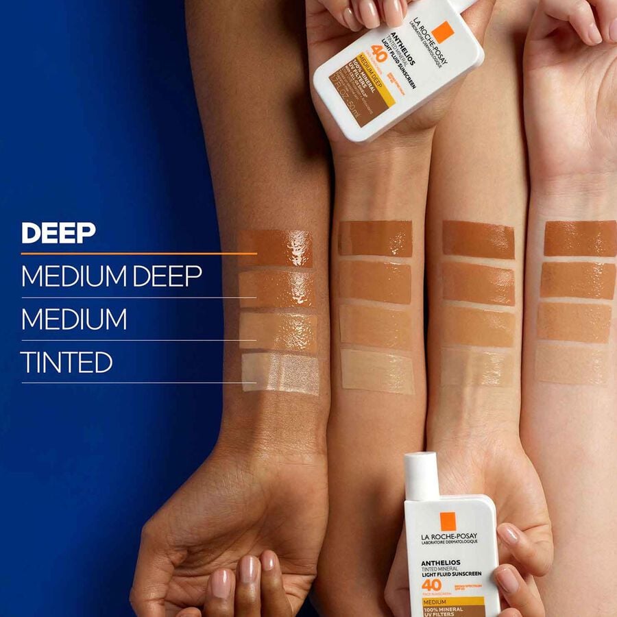 La Roche-Posay Anthelios Mineral Tinted Light Fluid Face Sunscreen, SPF 40, Deep, 1.7 fl oz., Deep, large image number 4