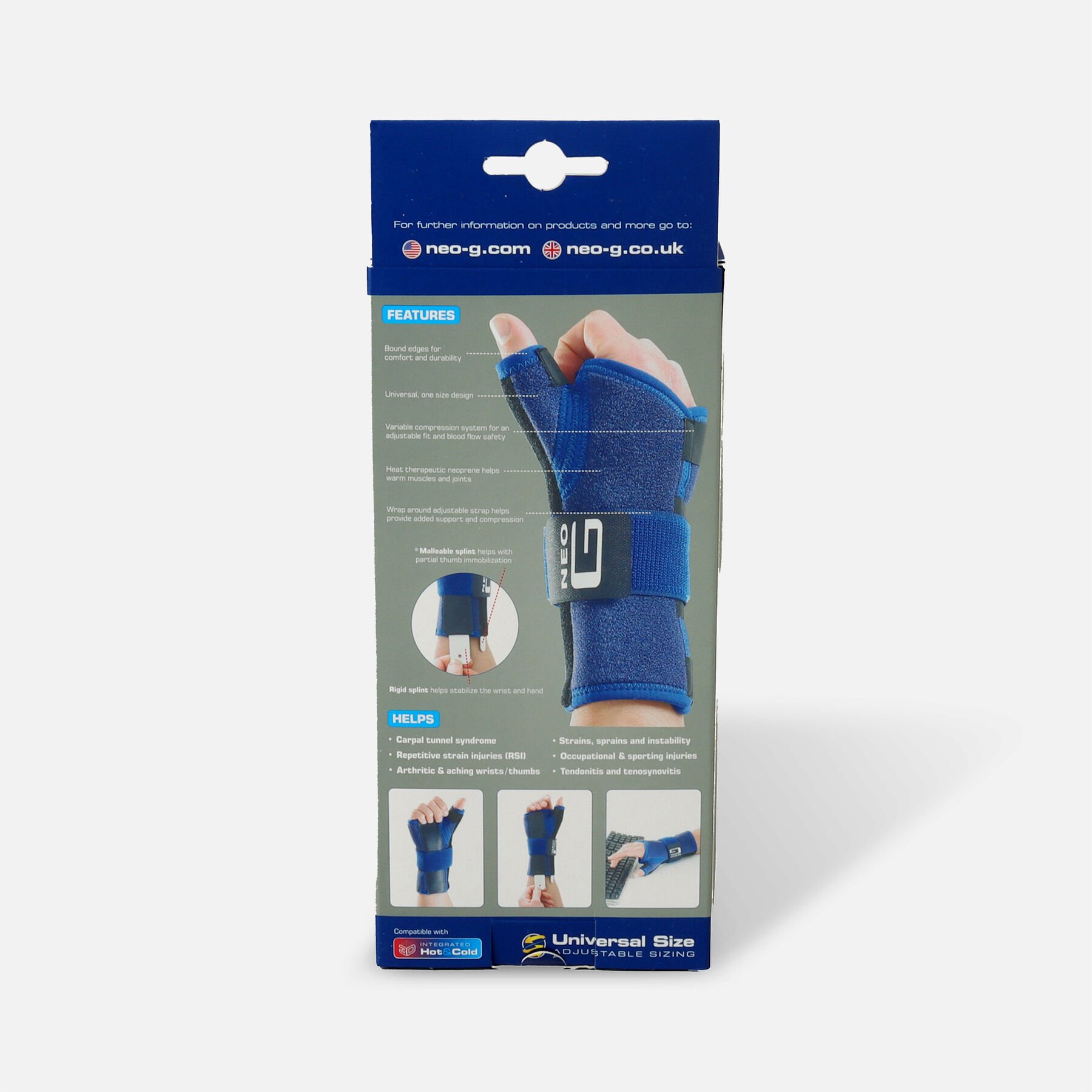 FSA Eligible Neo G Stabilized Wrist & Thumb Brace One Size Right