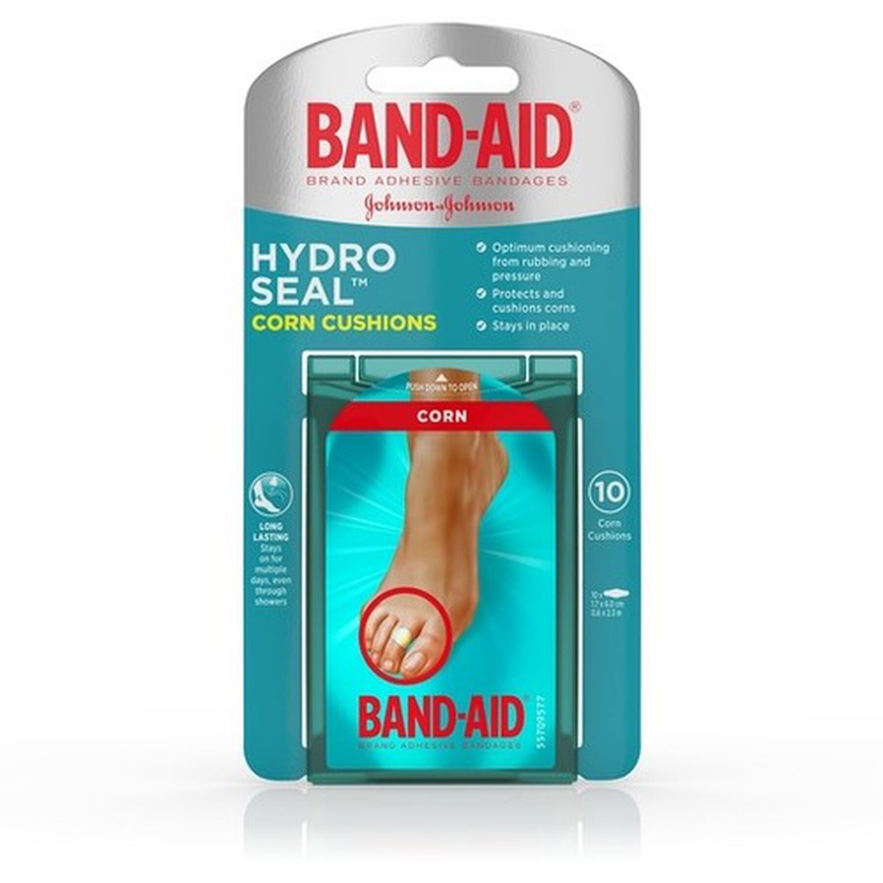 BandAid Hydro Seal Corn Cushion Bandages, Waterproof Corn Pads, Medium