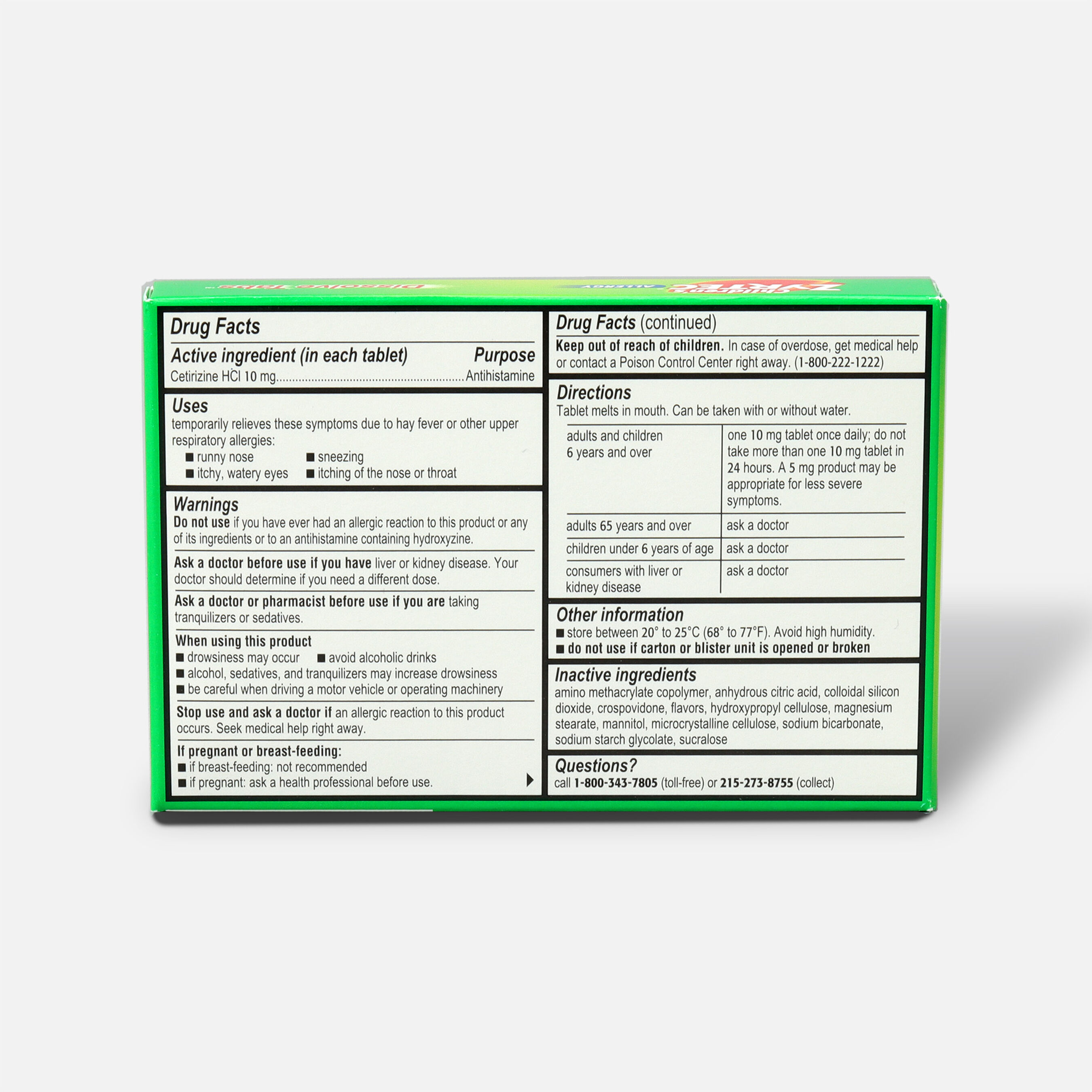 Children's Zyrtec Allergy Dissolve Tablets, Citrus Flavored