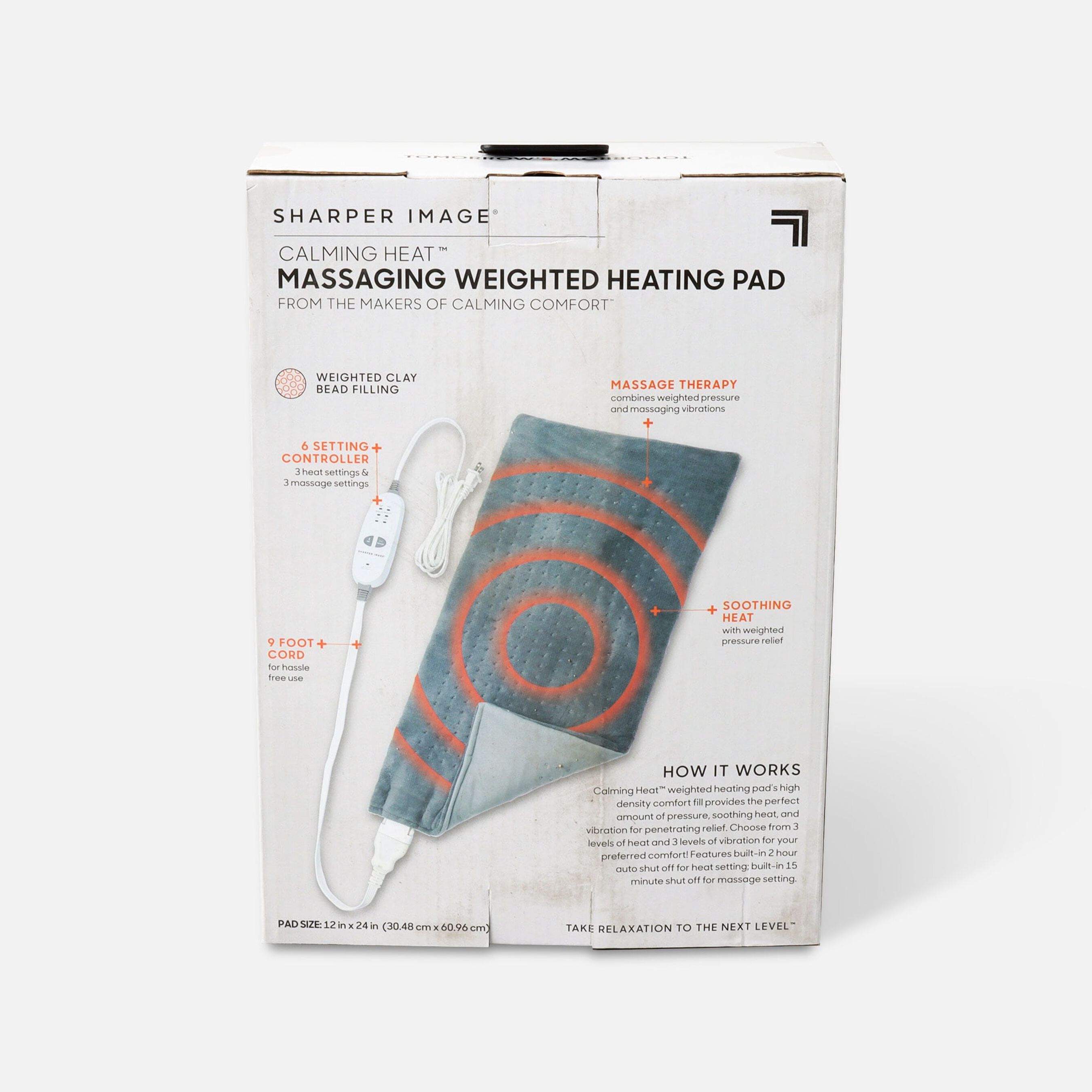 Sharper Image® Calming Heat Massaging Weighted Heating Pad, 6 Settings