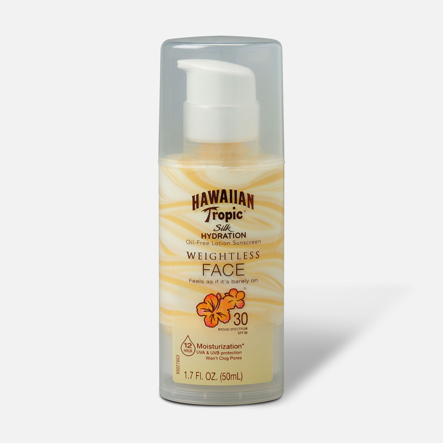 Hawaiian Tropic Silk Hydration Weightless OilFree Face Sunscreen SPF 30, 1.7 oz