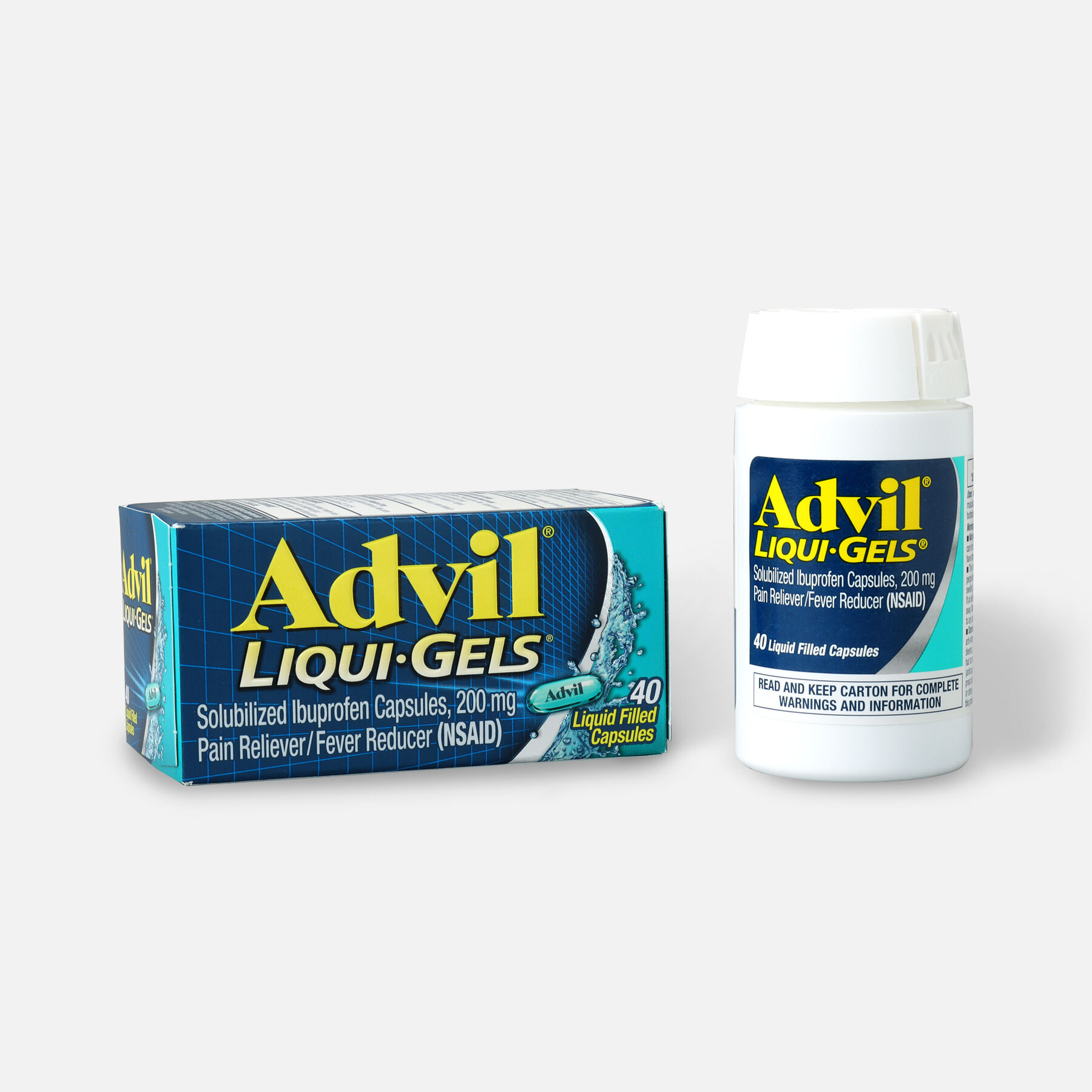 Advil Pain Reliever Fever Reducer Liqui-Gels, 40 ct