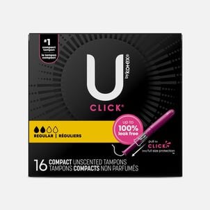 U by Kotex Click Compact Tampons, Regular Absorbency, 16 ct.