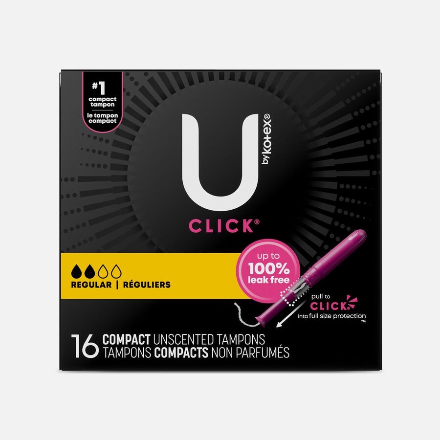 U by Kotex Click Compact Tampons, Regular Absorbency, , large image number 0