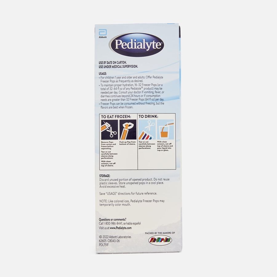 Pedialyte Freezer Pops, Assorted Flavors, 16ct. / 2.1 oz., , large image number 3