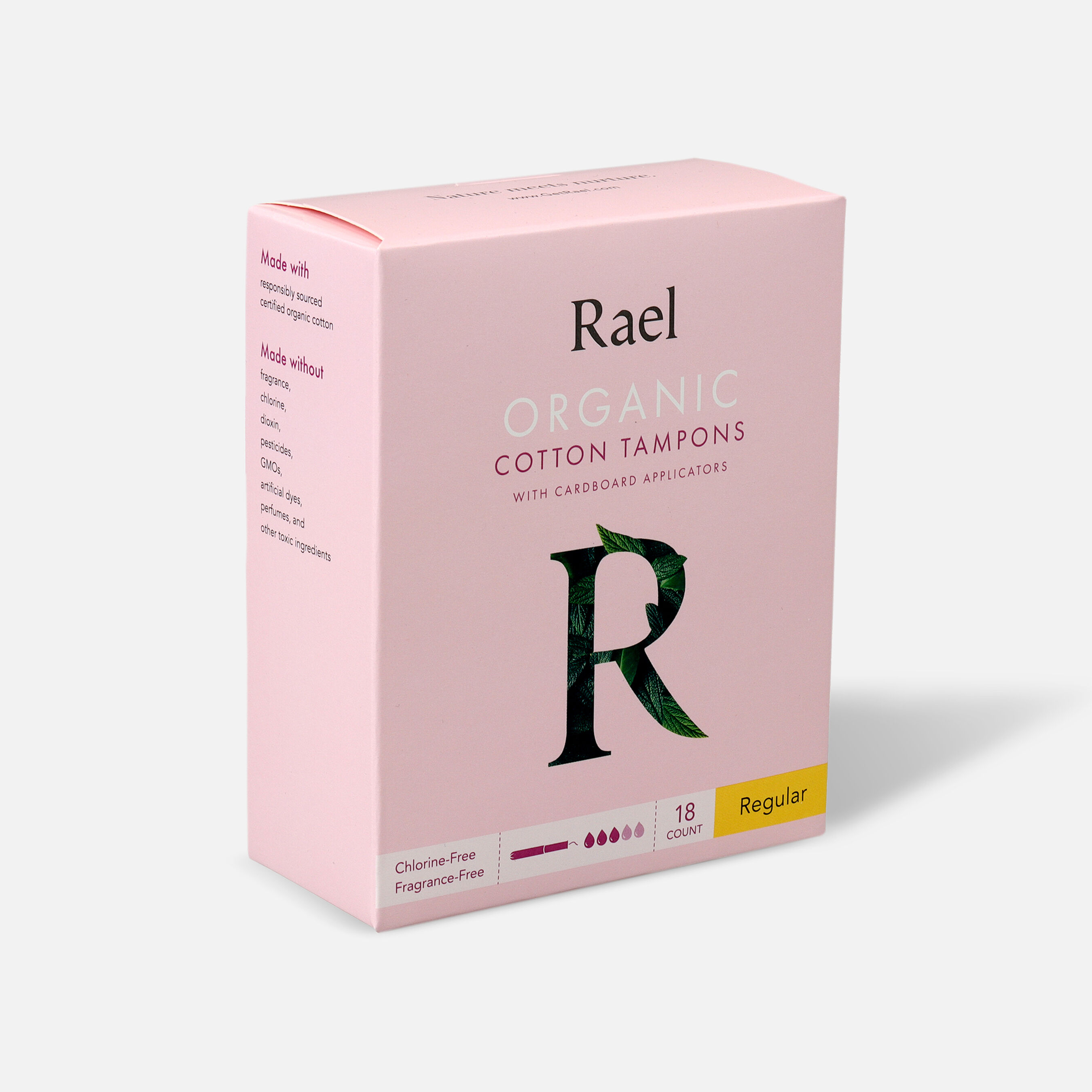 Rael Organic Cotton Tampons with Cardboard Applicator