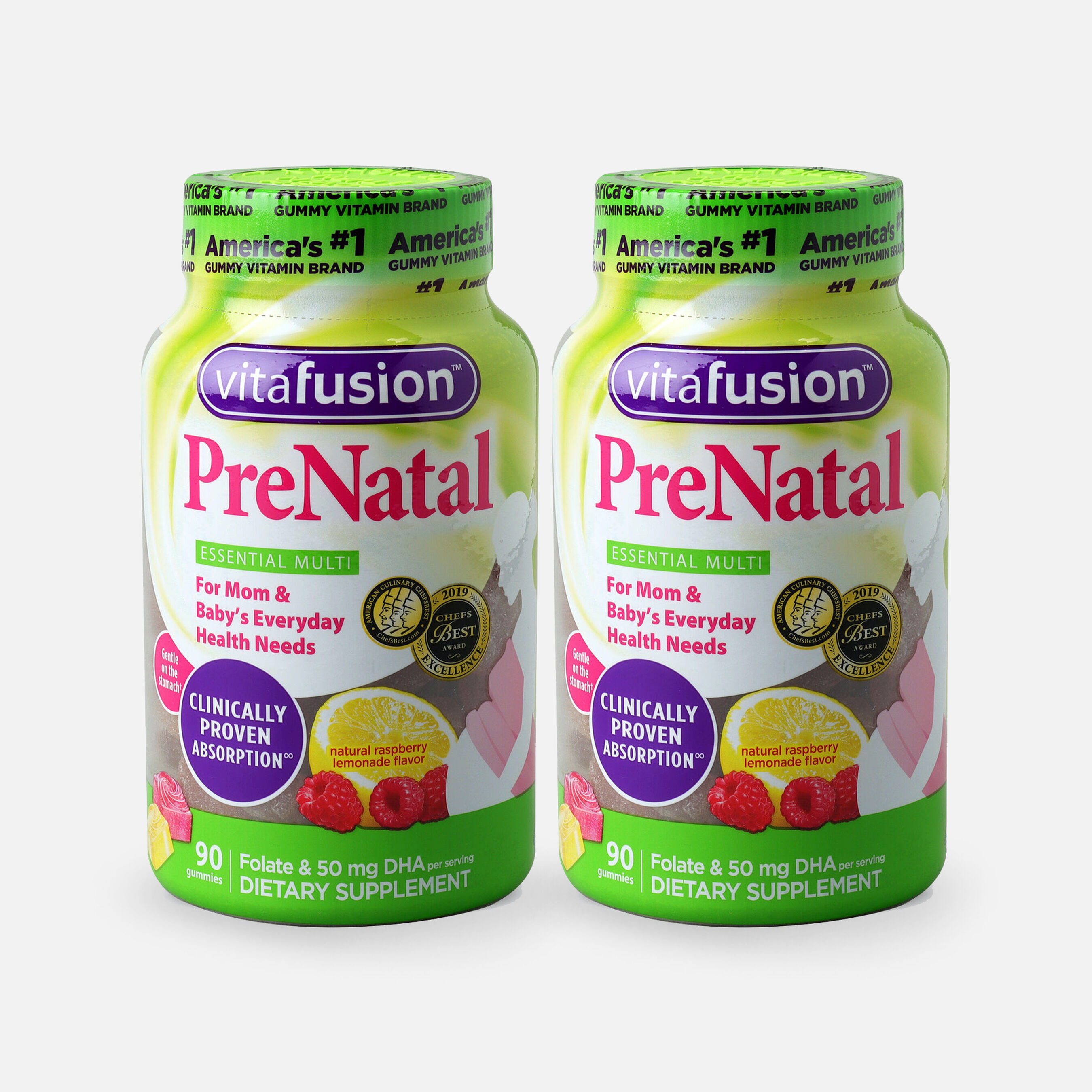 FSA Eligible Vitafusion PreNatal Gummy Vitamins, Berry, Lemon and