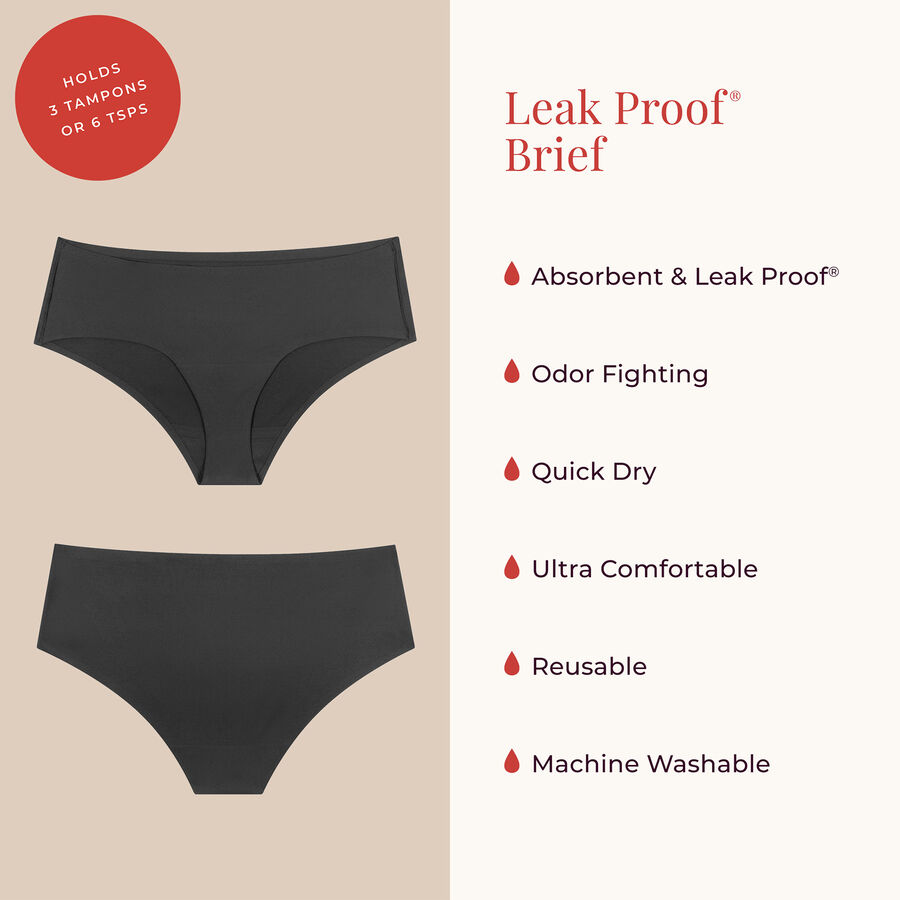 Proof® Period Underwear - Brief (3 Tampons/6 tsps), Sand, XS, Sand, large image number 3