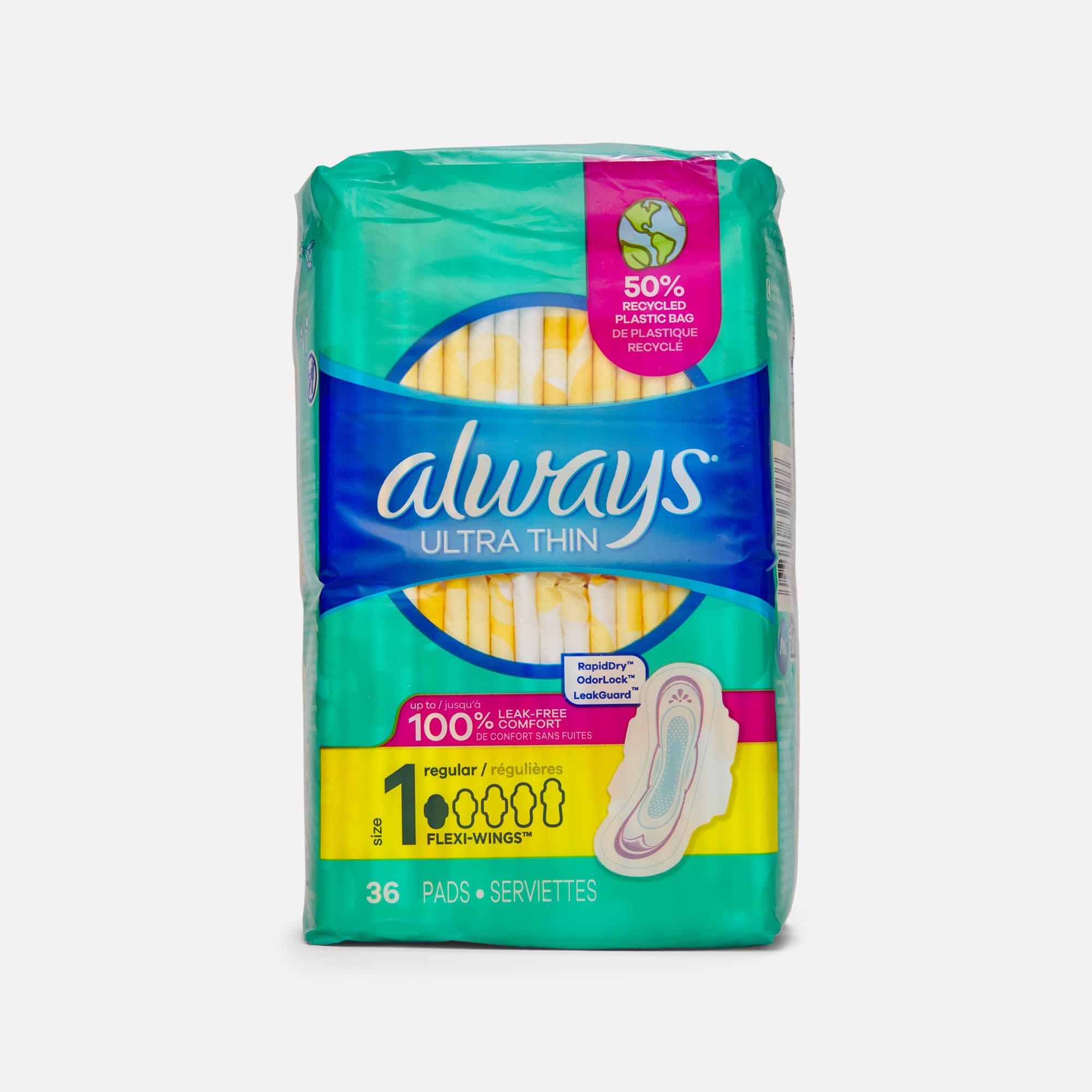 Always Ultra Thin Pads with Wings, Size 1, 36 ct.