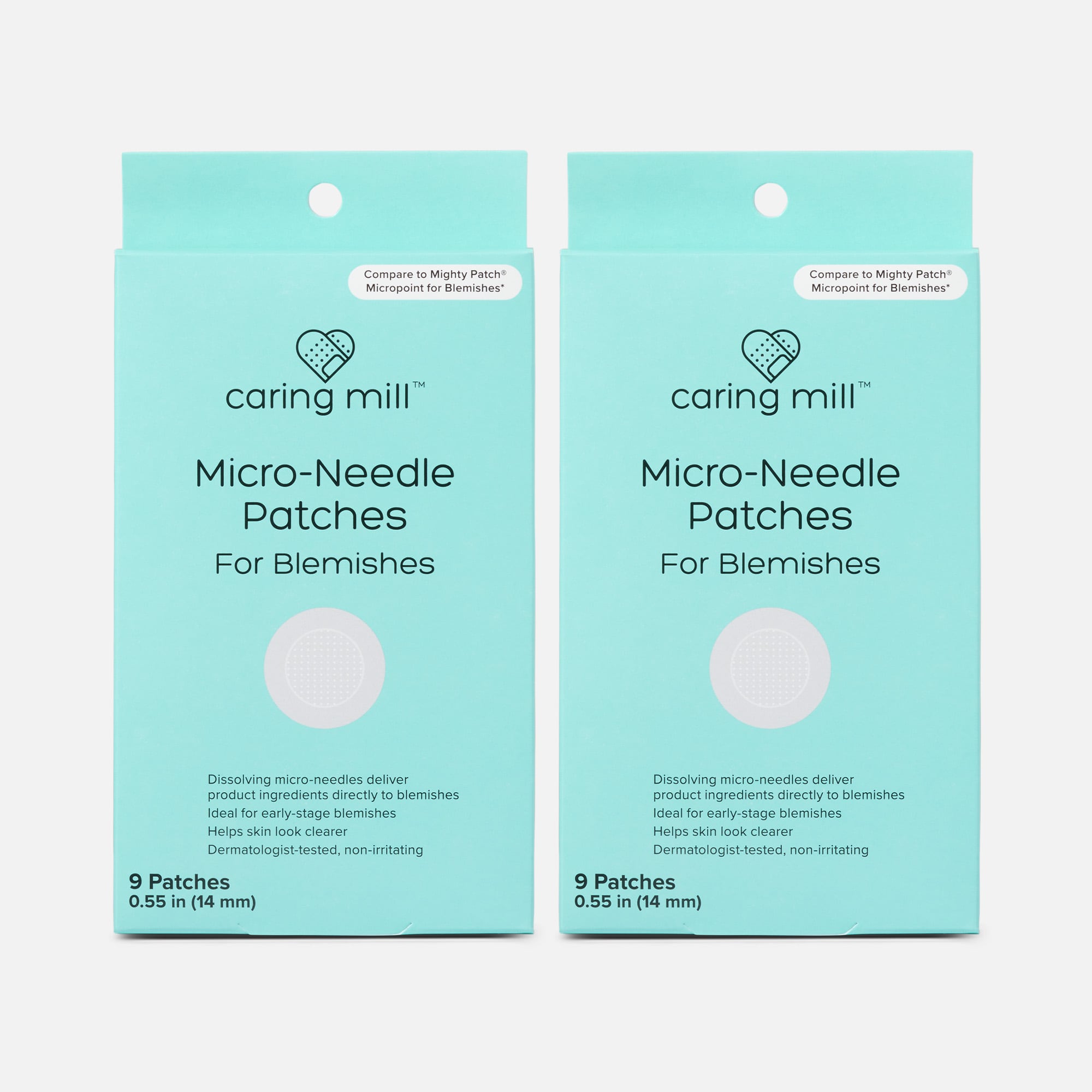 Caring Mill™ Micro-Needle 2-in-1 Salicylic Hydrocolloid Patches, 9 ct. (2-Pack)