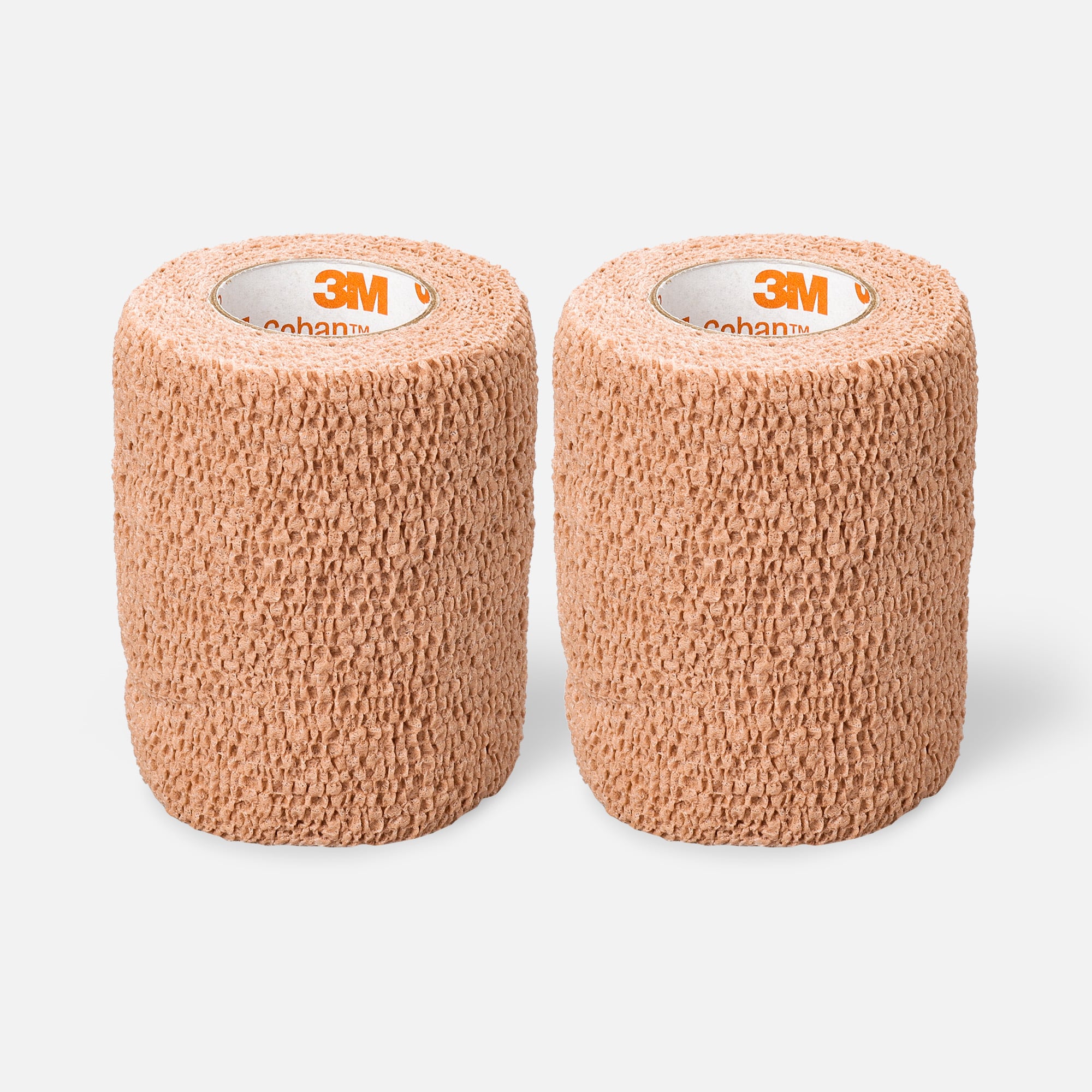 Nexcare No Hurt Self-Adherent Wrap, 3 in x 80 in, Tan (2-Pack)