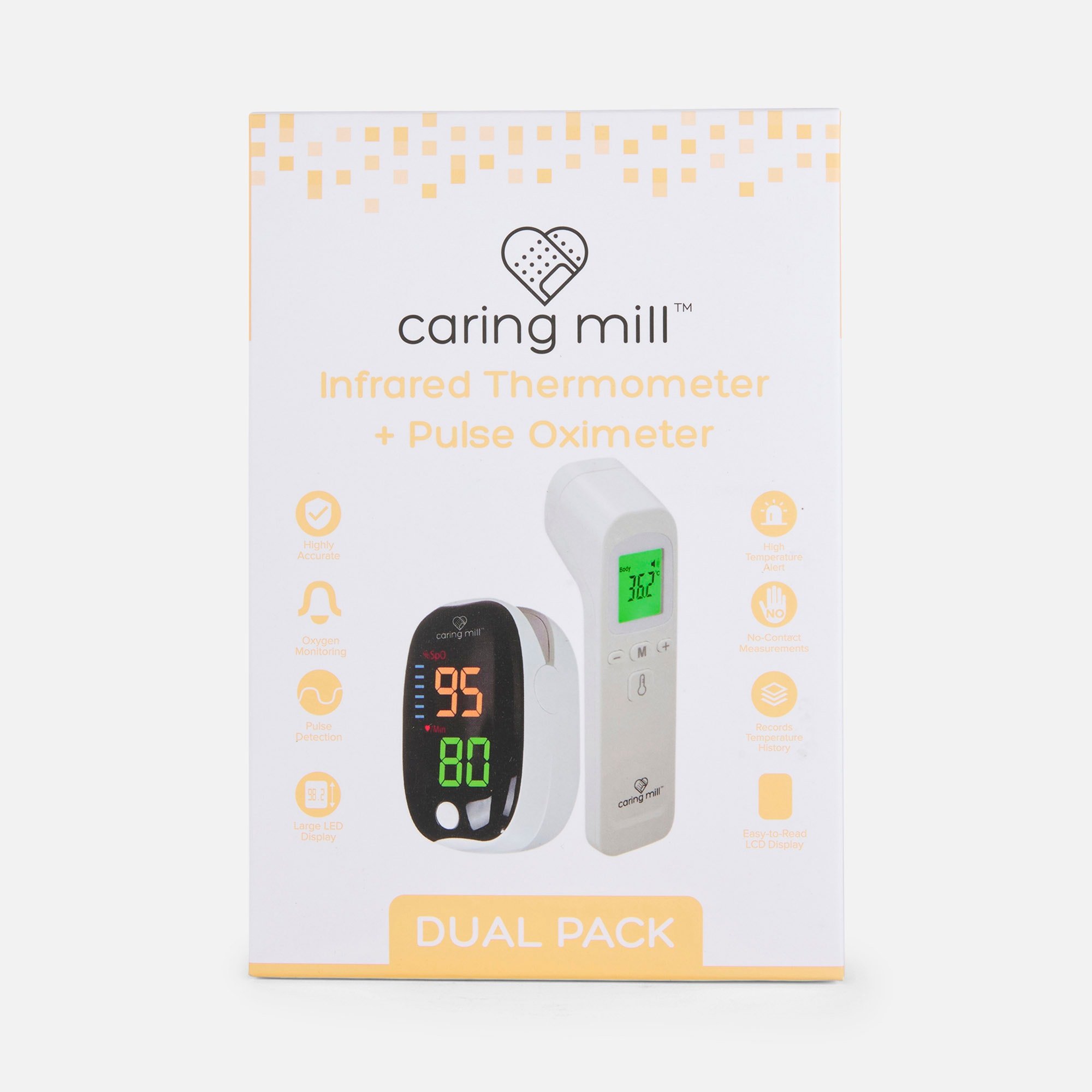 Caring Mill™ Thermometer & Pulse Oximeter, Dual Pack