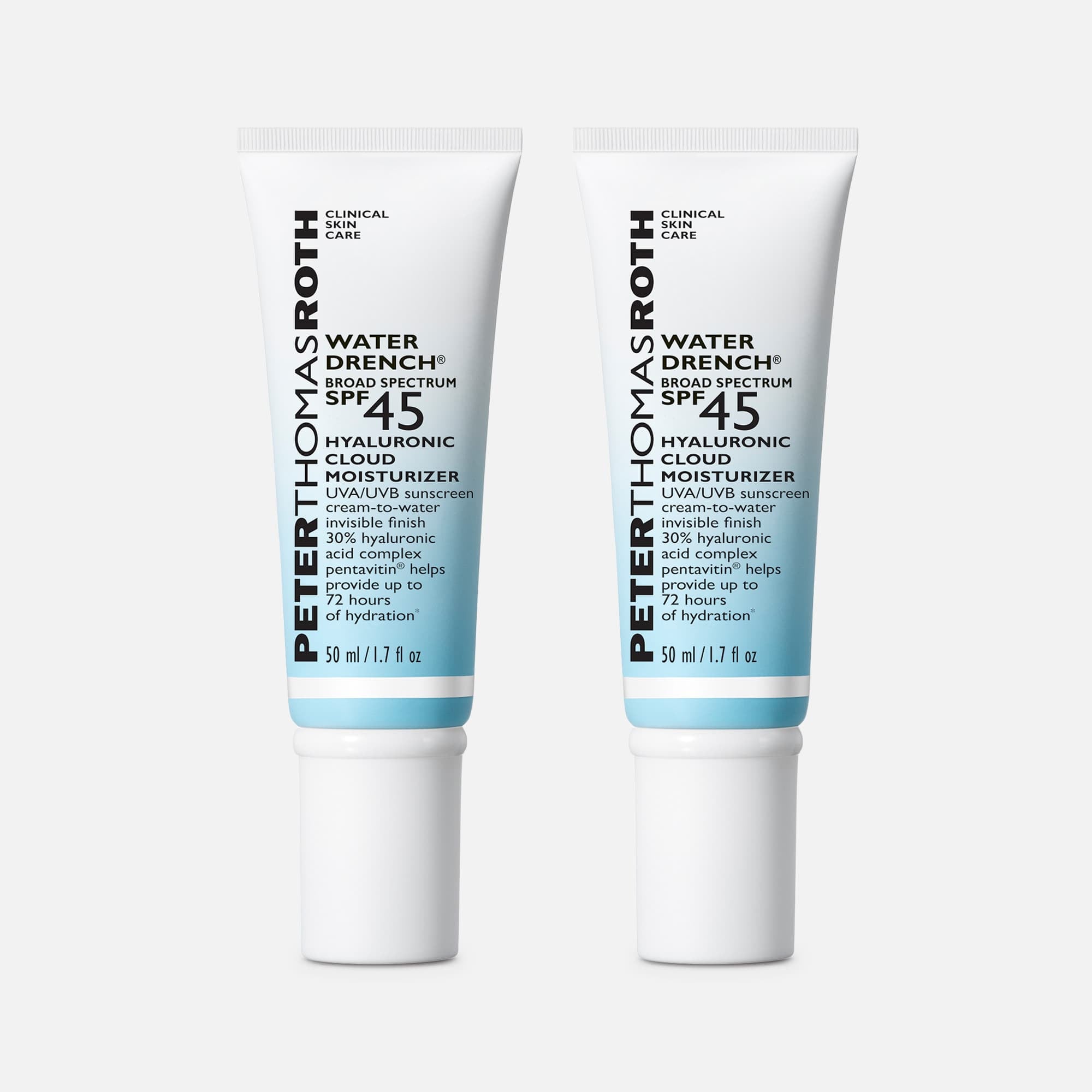 Peter Thomas Roth Water Drench Broad Spectrum Hyaluronic Cloud Moisturizer, SPF 45, 1.7 oz. (2-Pack)