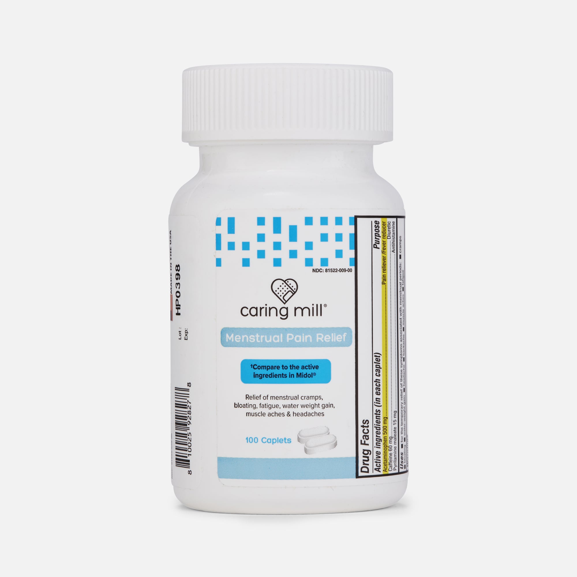 Caring Mill™ Menstrual Pain Relief Caplets, 100 ct.