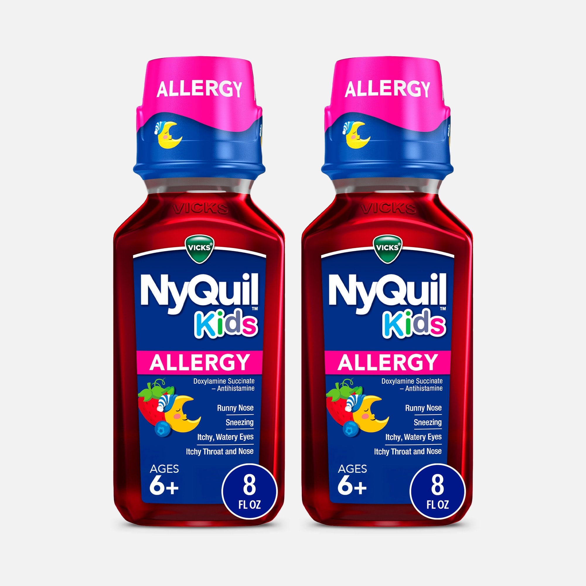 NyQuil Kids Allergy Solution, Berry, 8 fl oz. (2-Pack)