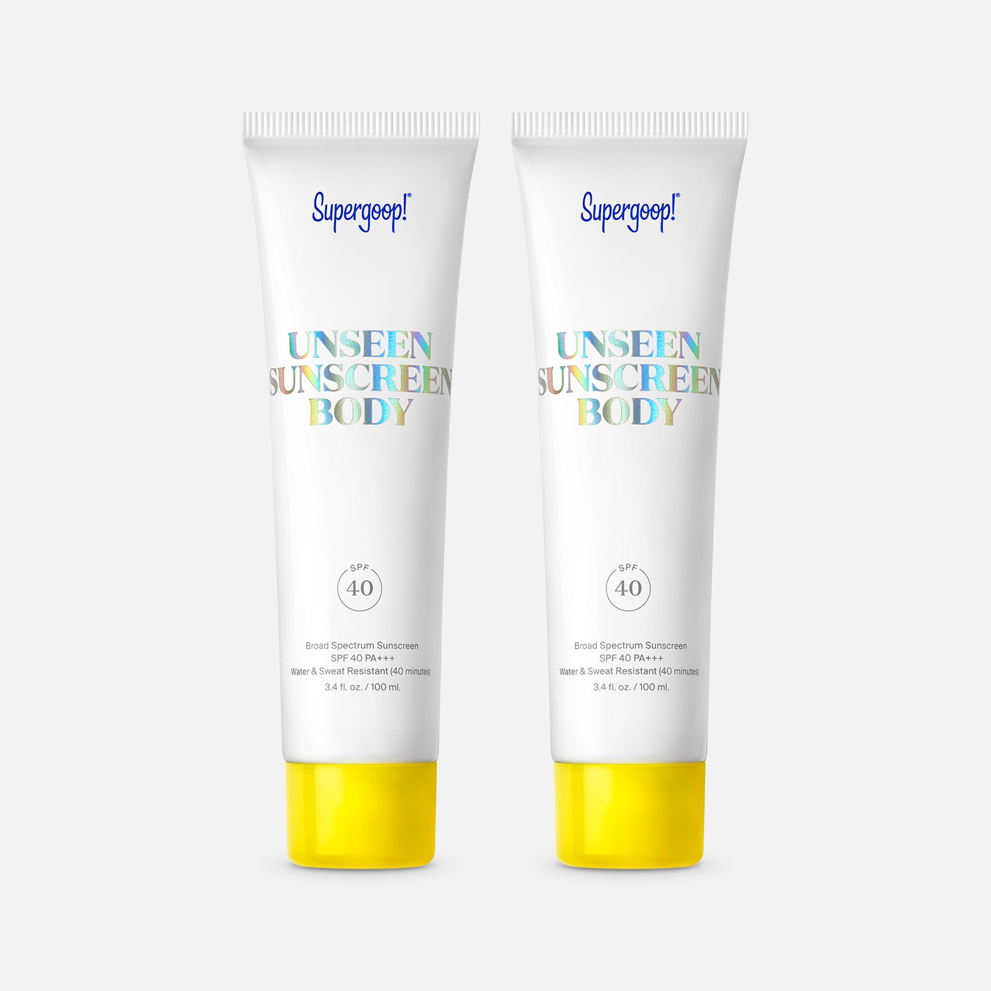 Supergoop! Unseen Sunscreen Body Gel, SPF 40, 3.4 fl oz. (2-Pack)