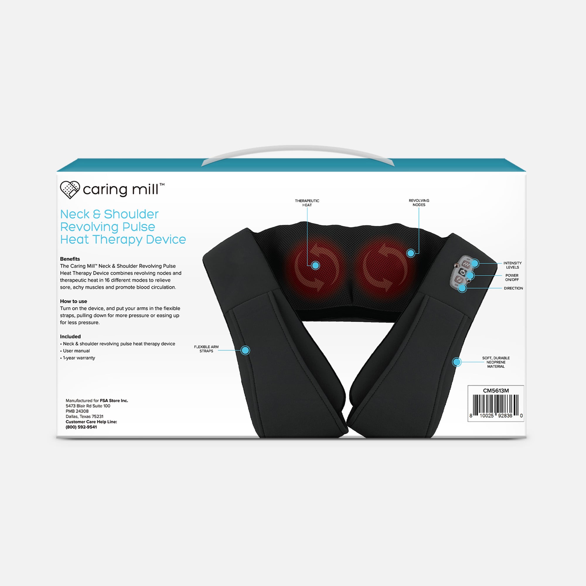 Caring Mill™ Neck and Shoulder Revolving Pulse Heat Therapy Device