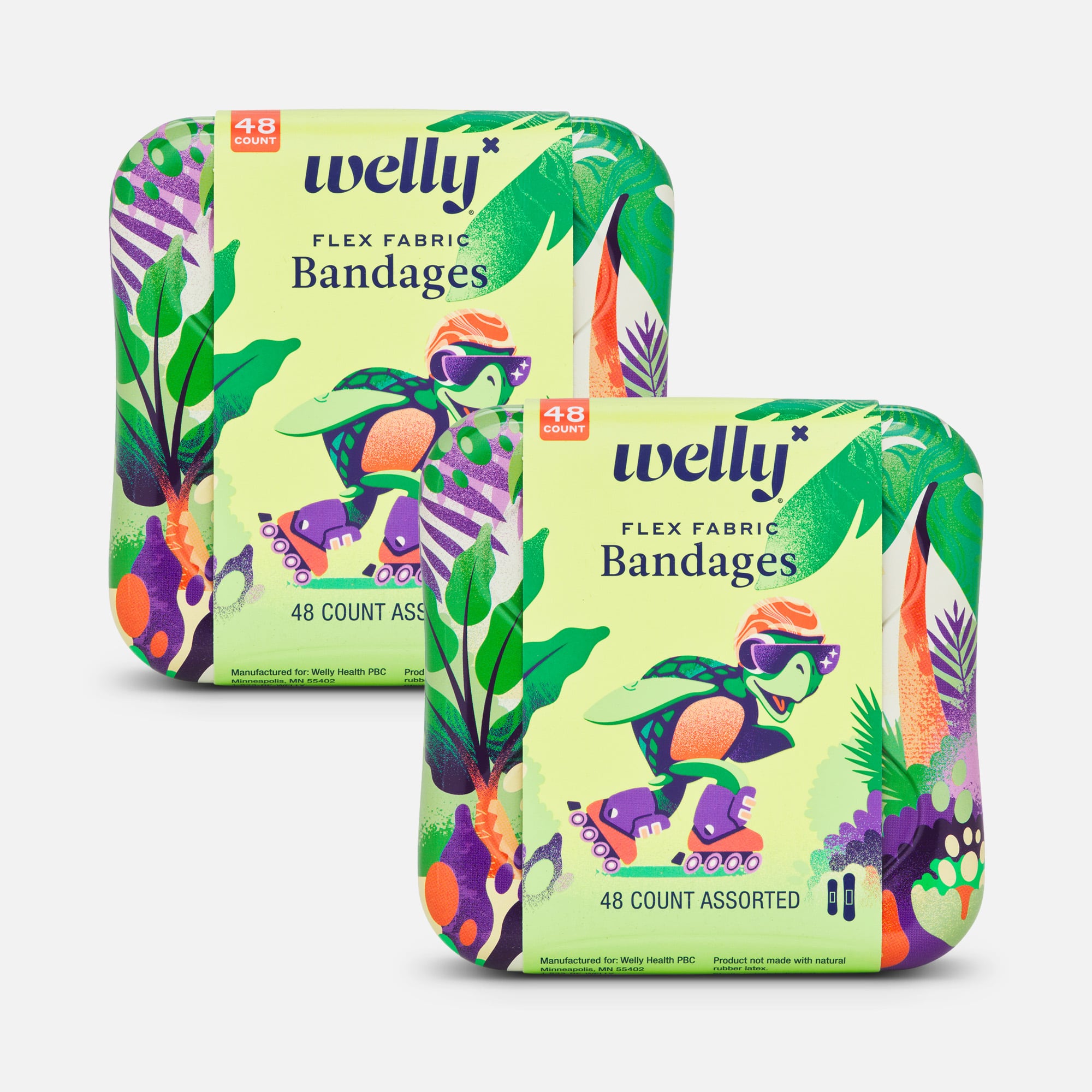 Welly Flex Fabric Bandages, Turtle Oasis, 48 ct. (2-Pack)