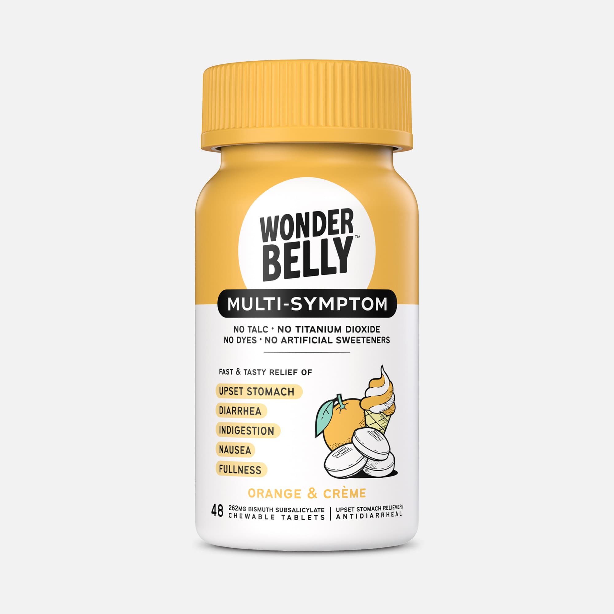 Wonderbelly Multi-Symptom Chewable - Orange & Creme, 48 ct.