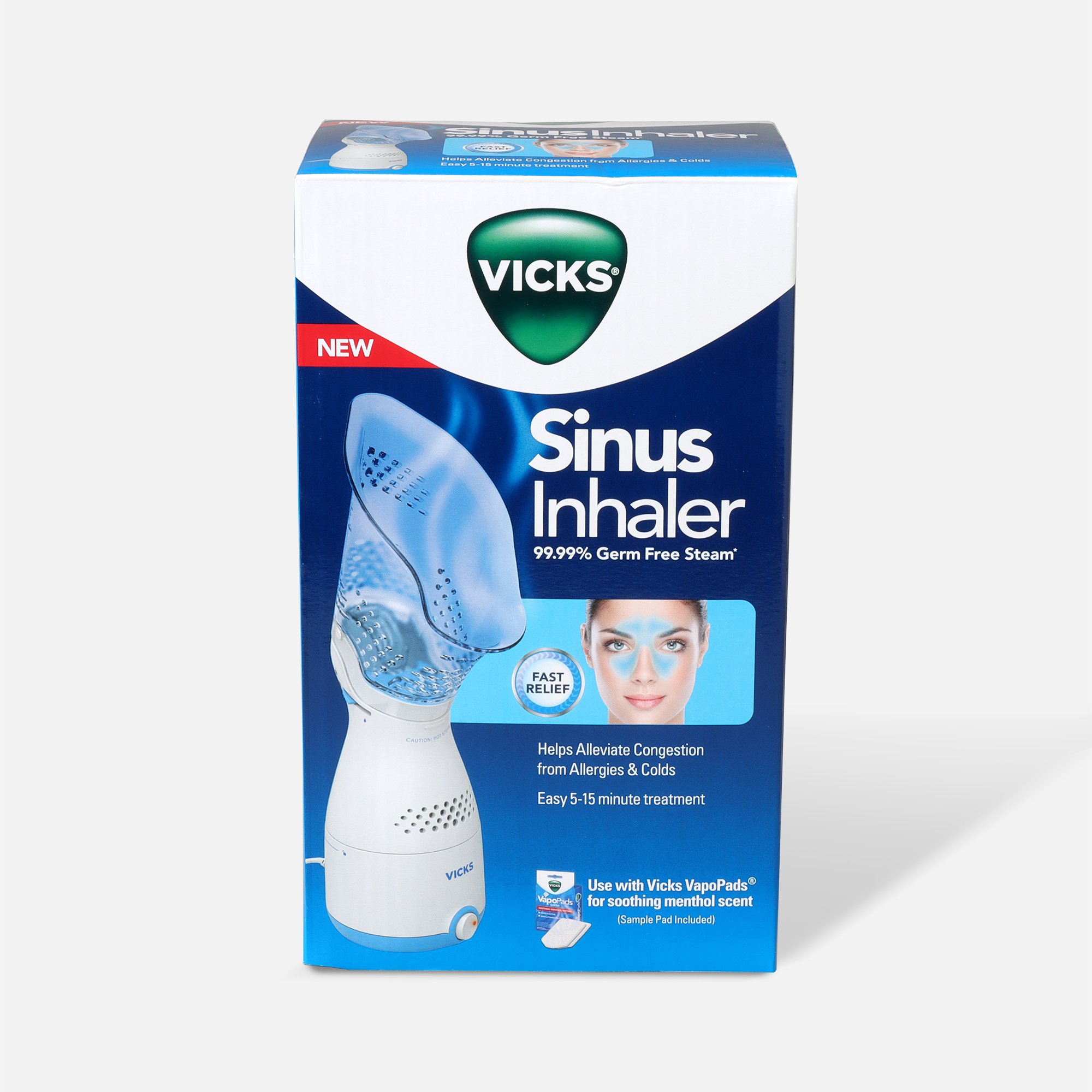 Vicks Personal Steam Inhaler for Congestion Relief and Coughs. Soft Face  Mask for Targeted Steam. More Relief When Used with VapoPads.