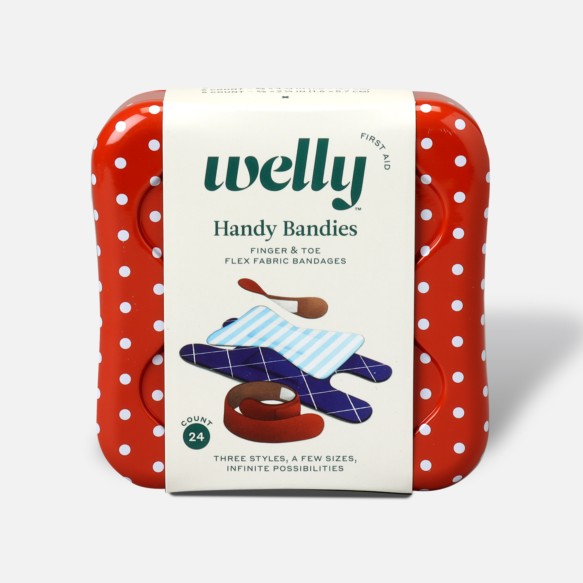 Welly Handy Bandies Assorted Toe & Finger Flex Fabric Bandages - 24 ct.