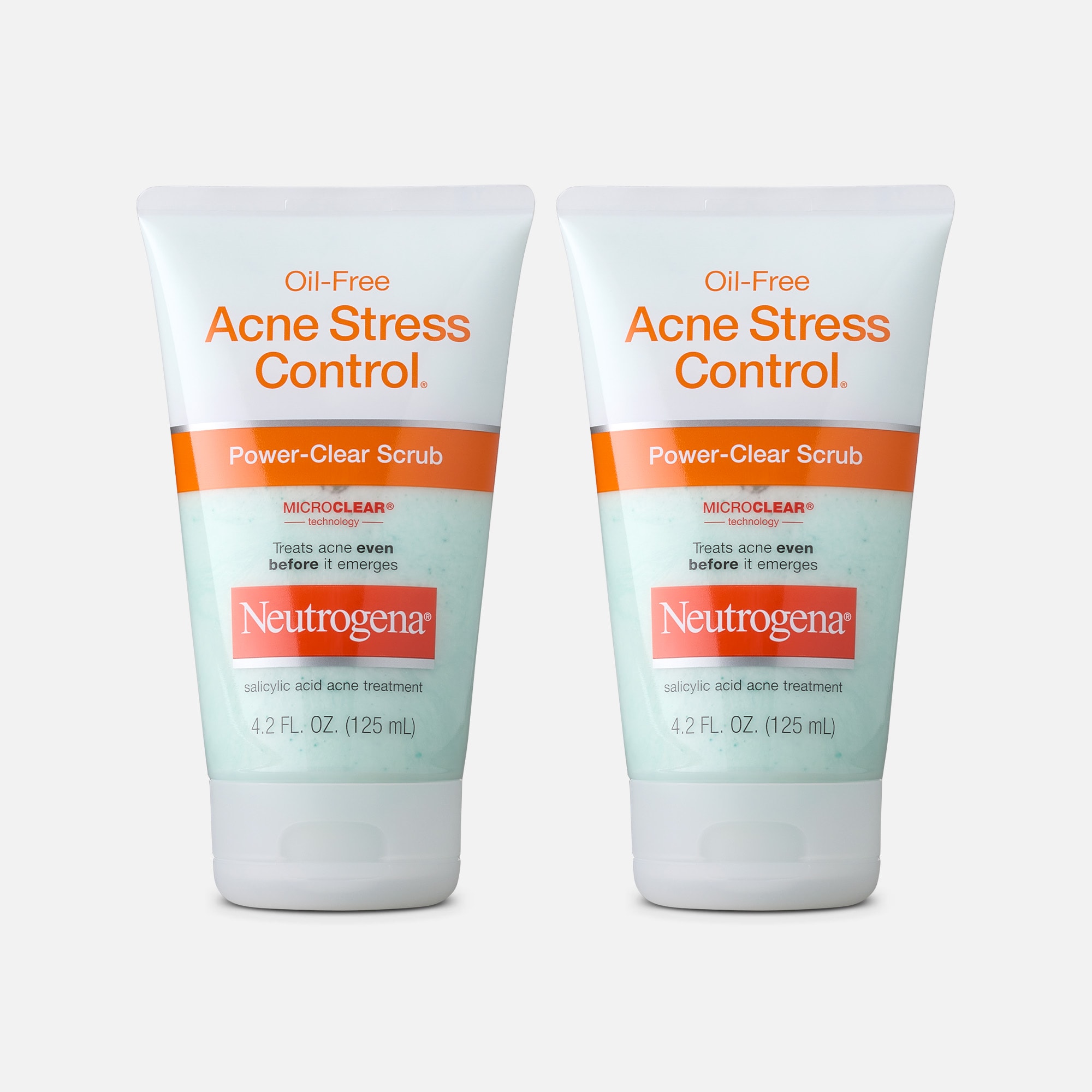 Neutrogena Oil-Free Acne Stress Control Power-Clear Scrub, 4.2 fl oz. (2-Pack)