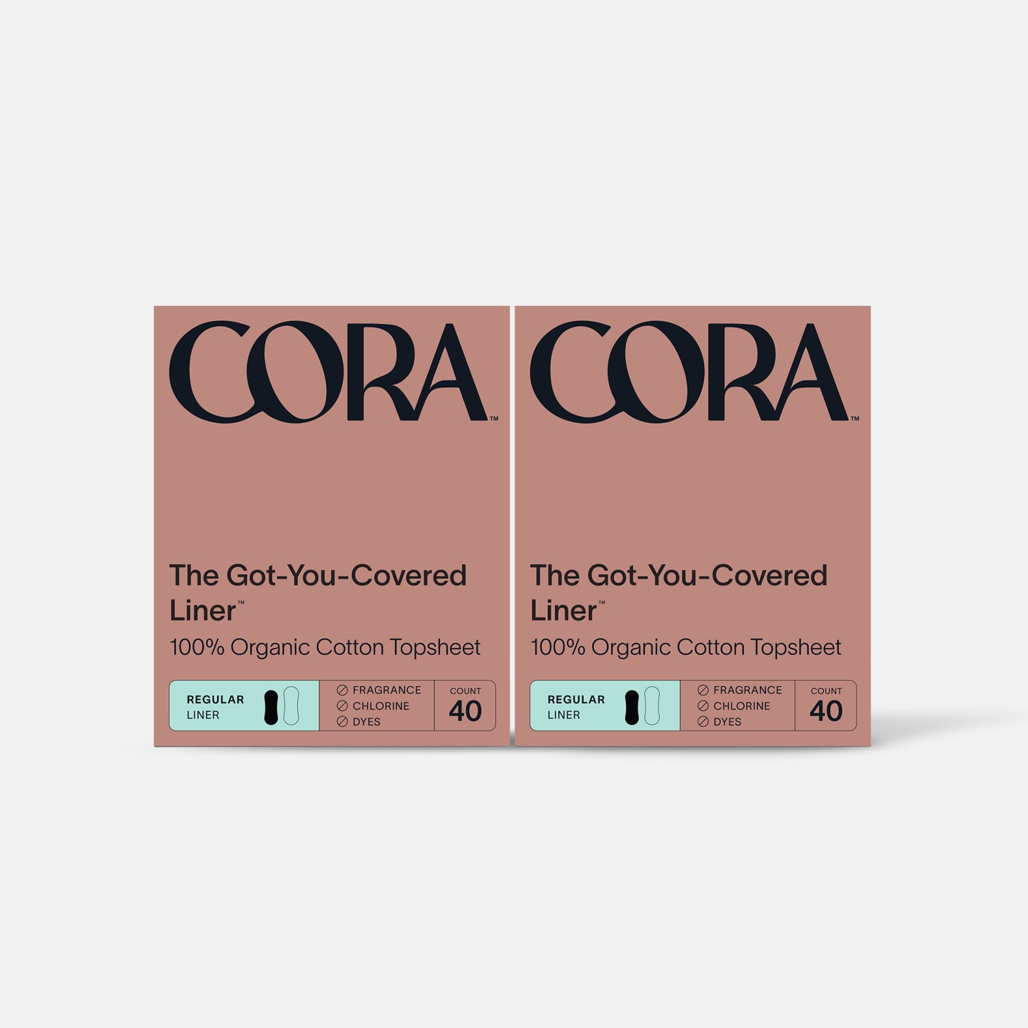 Cora Organic Cotton Ultra Thin Period Liners, 40 ct. (2-Pack)